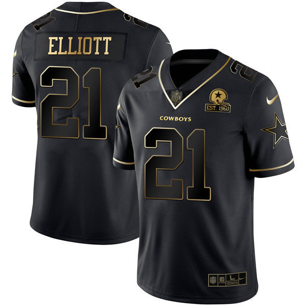 Men’s Dallas Cowboys Black Gold Jersey Collection – All Stitched