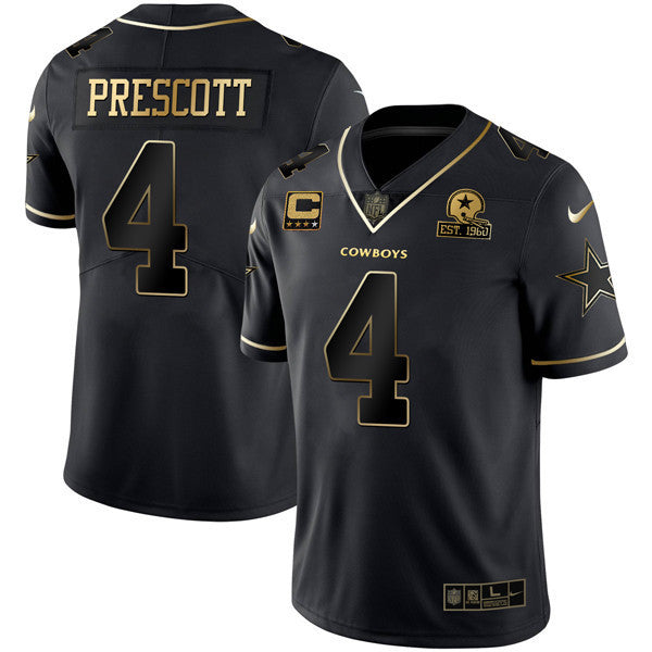 Men’s Dallas Cowboys Black Gold Jersey Collection – All Stitched