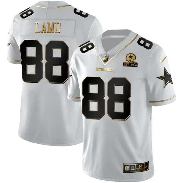 Women's Dallas Cowboys White Gold Jersey EST 1960 Patch - All Stitched