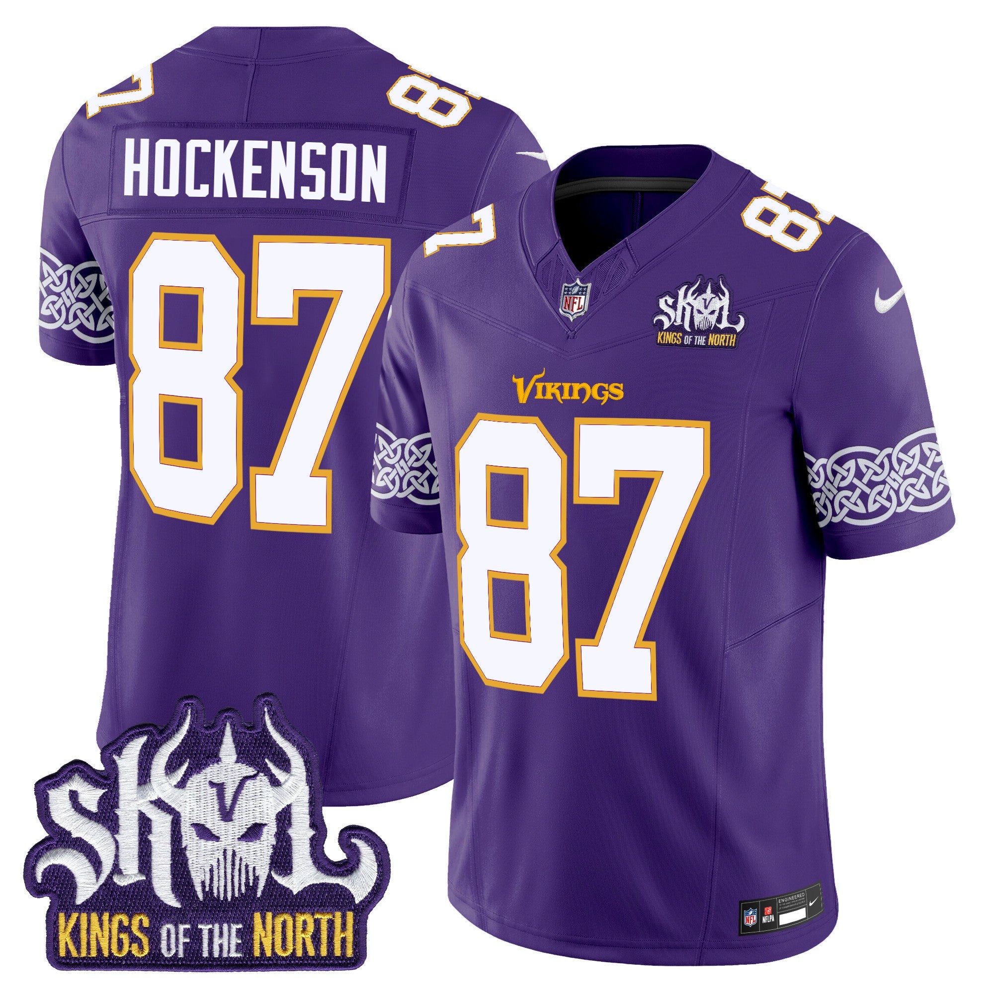 Men's Minnesota Vikings King Of The North Patch Throwback Vapor Limited Jersey V2 - All Stitched