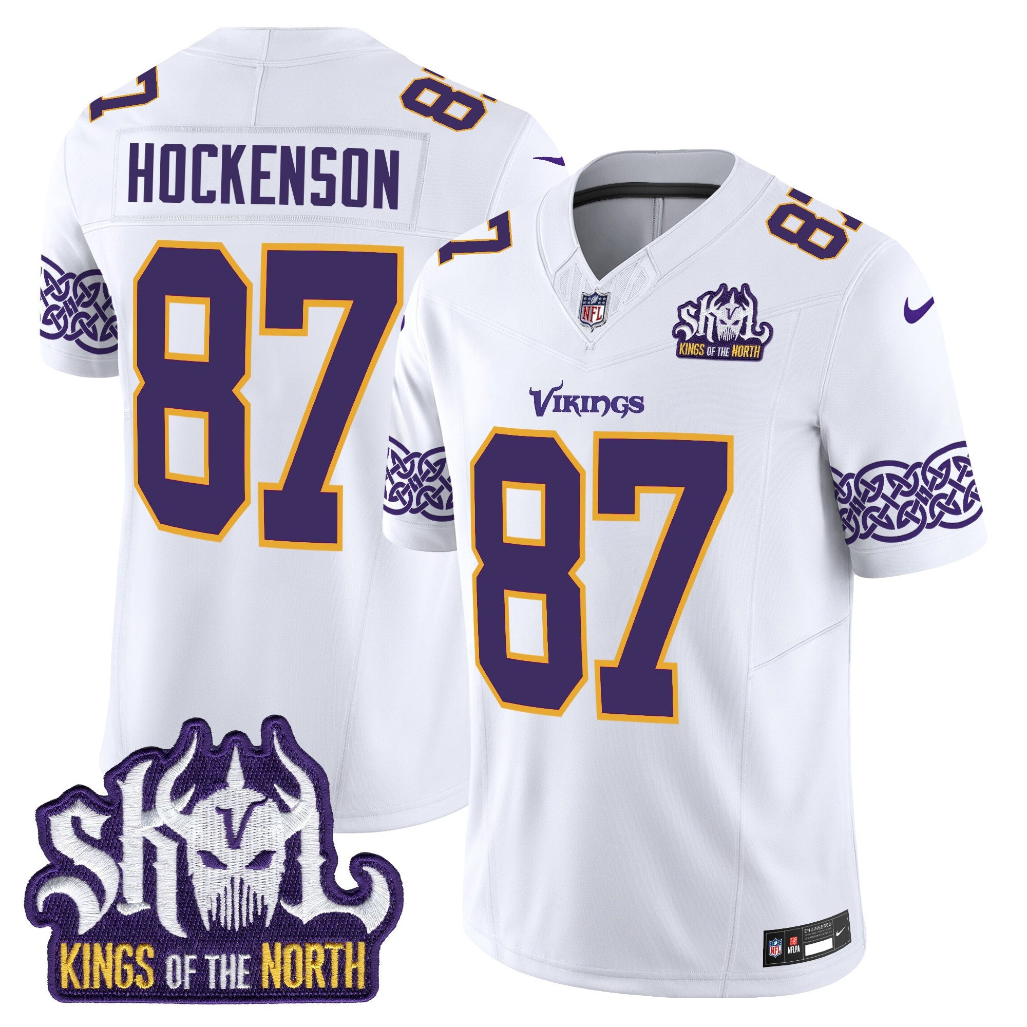 Men's Minnesota Vikings King Of The North Patch Throwback Vapor Limited Jersey V2 - All Stitched