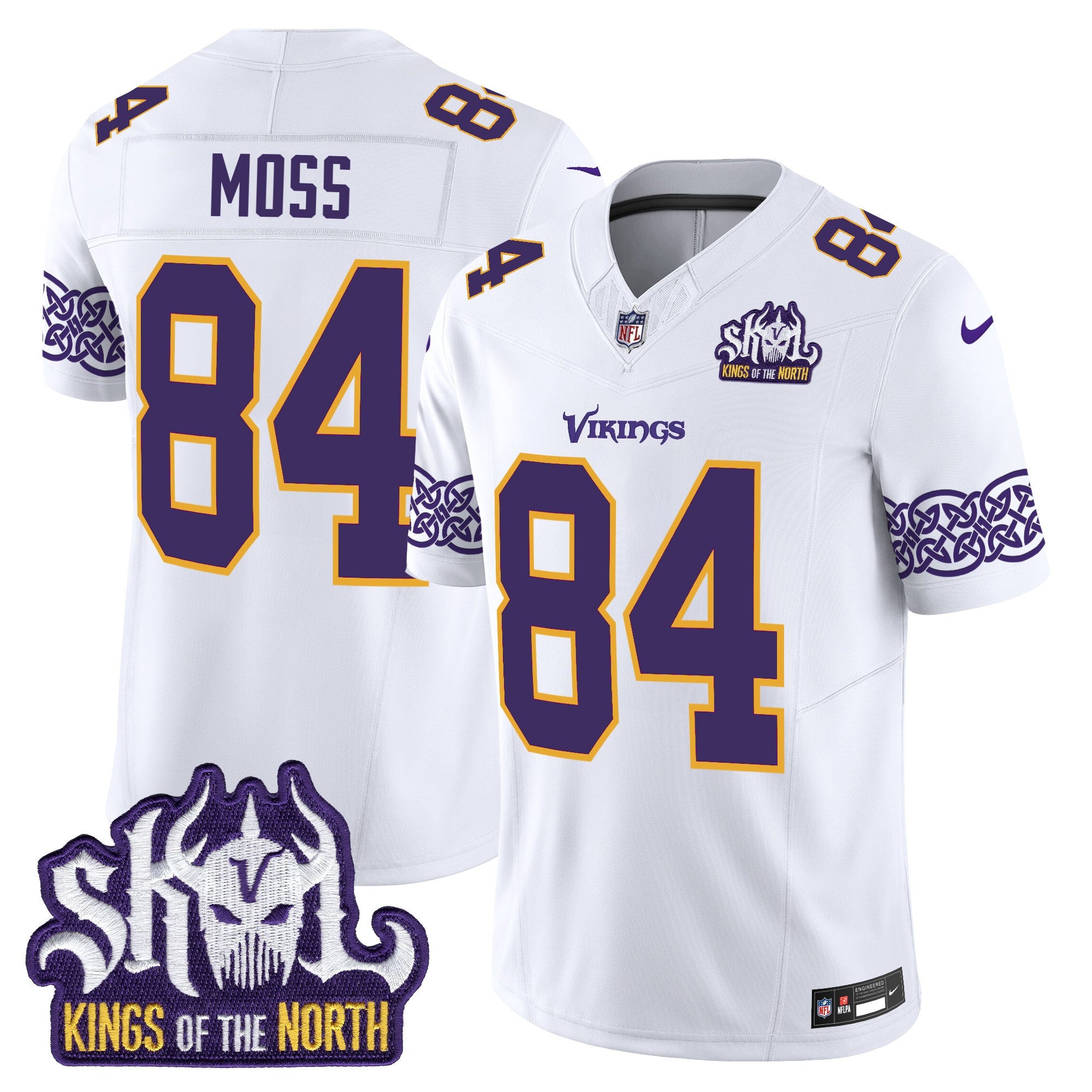 Men's Minnesota Vikings King Of The North Patch Throwback Vapor Limited Jersey V2 - All Stitched