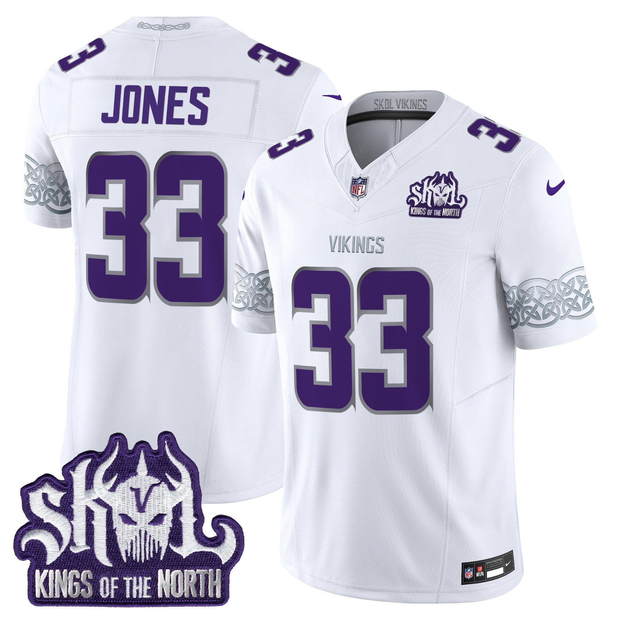 Men's Minnesota Vikings King Of The North Patch Throwback Vapor Limited Jersey V2 - All Stitched