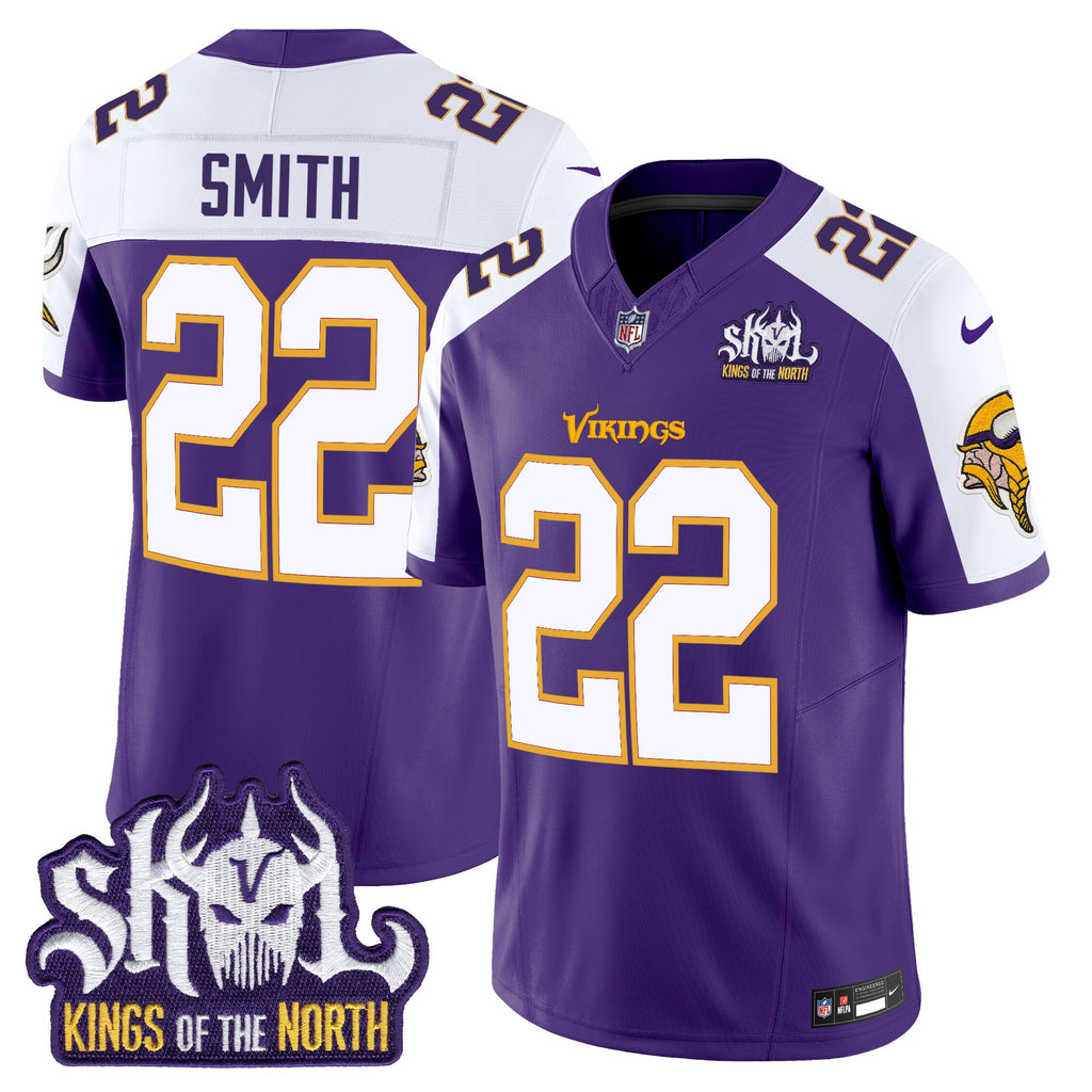 Men's Minnesota Vikings King Of The North Patch Throwback Vapor Limited Jersey V2 - All Stitched