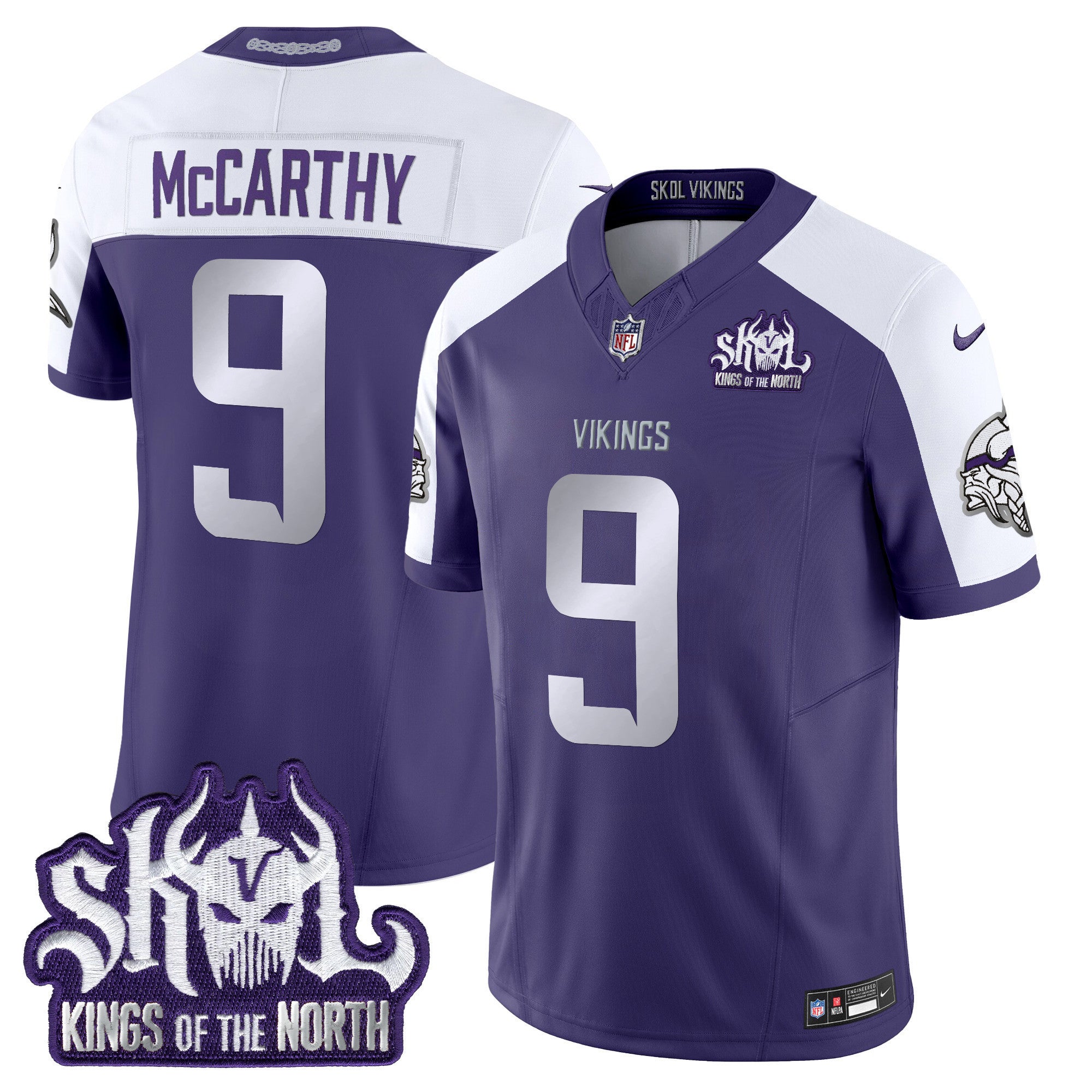 Men's Minnesota Vikings 2025 Winter Warrior Skol Patch Vapor Limited Jersey - All Stitched