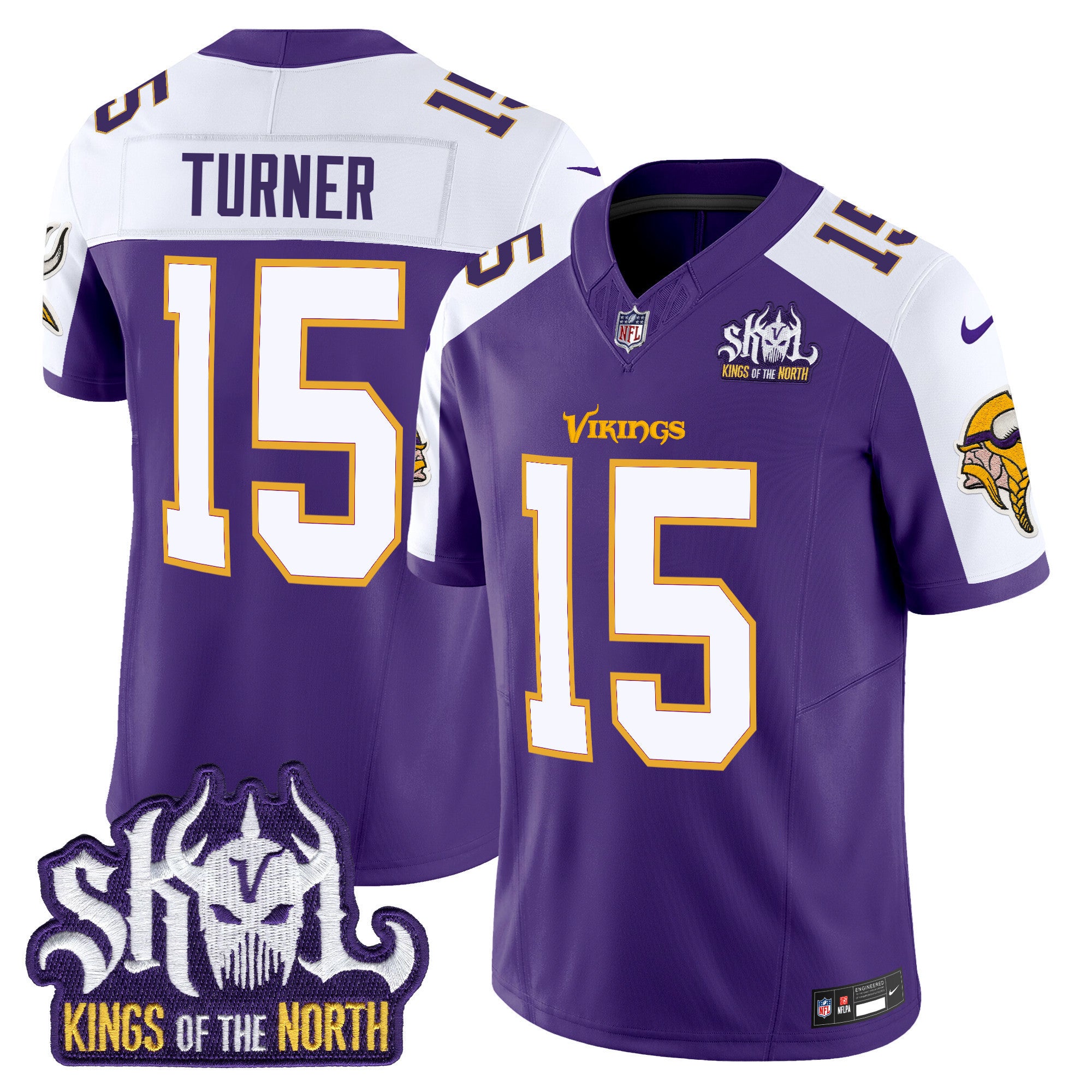 Men's Minnesota Vikings King Of The North Patch Throwback Vapor Limited Jersey - All Stitched