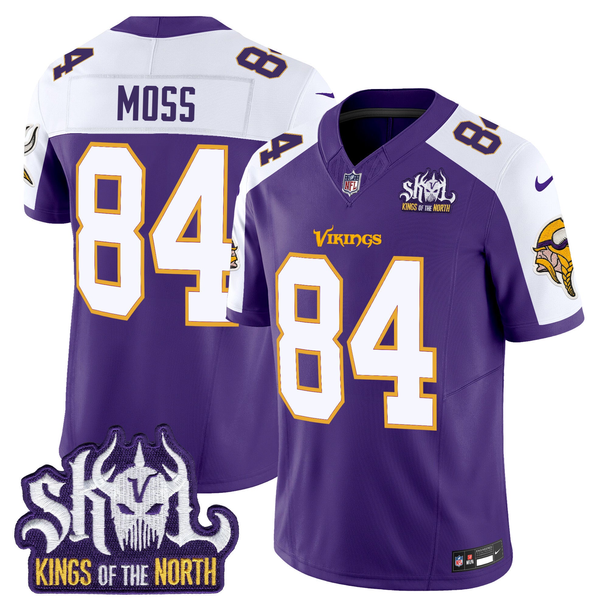 Men's Minnesota Vikings King Of The North Patch Throwback Vapor Limited Jersey - All Stitched
