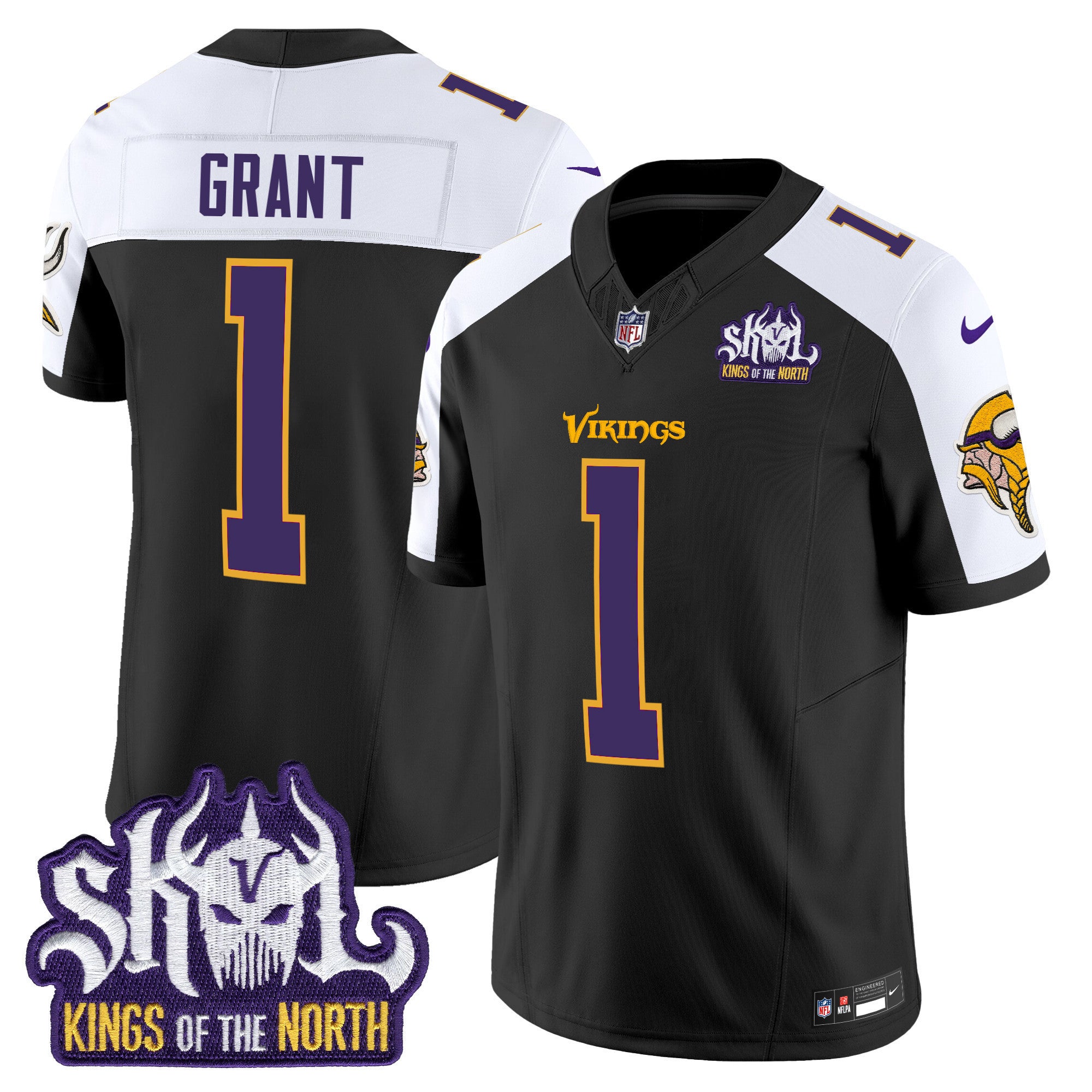 Men's Minnesota Vikings King Of The North Patch Throwback Vapor Limited Jersey - All Stitched
