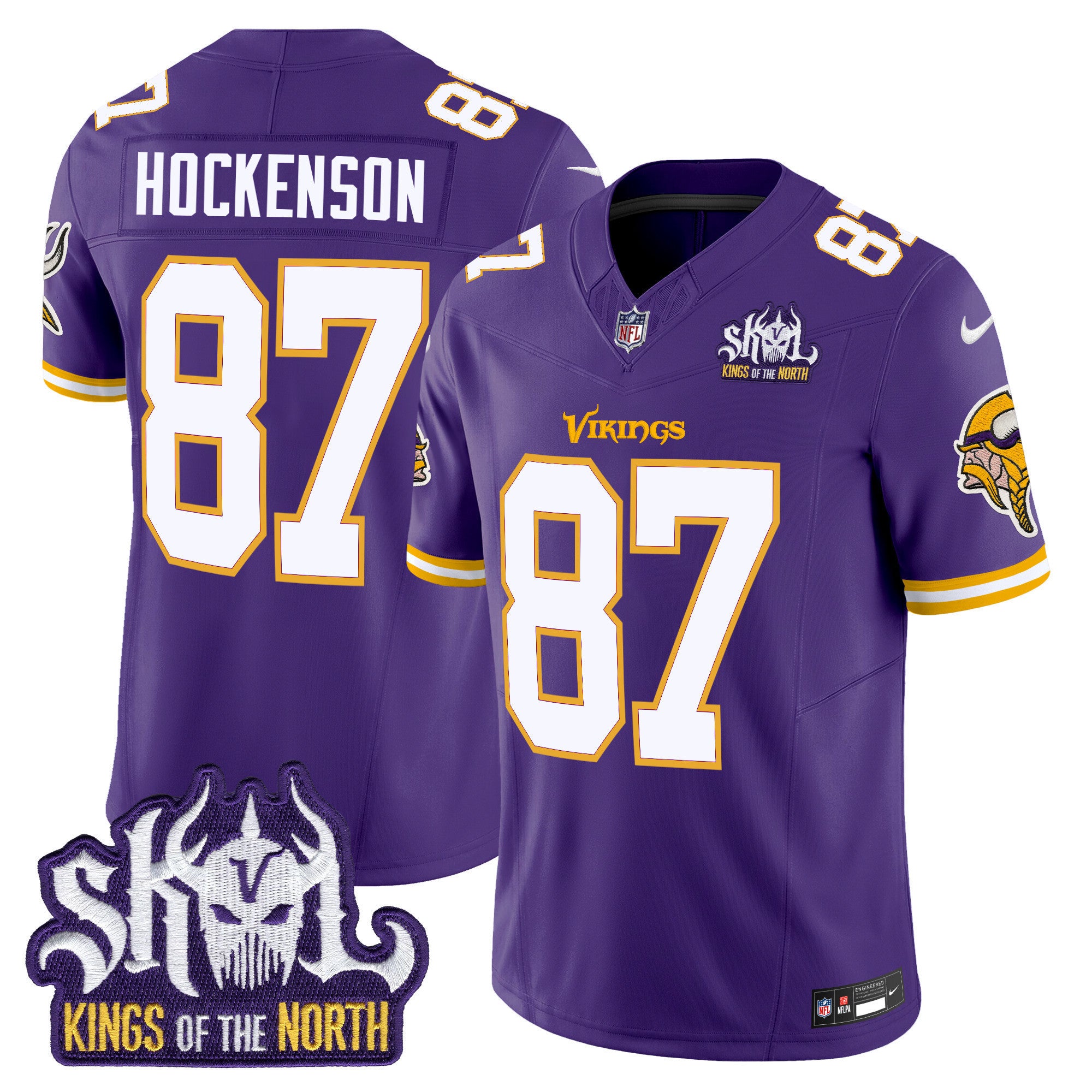 Men's Minnesota Vikings King Of The North Patch Throwback Vapor Limited Jersey - All Stitched
