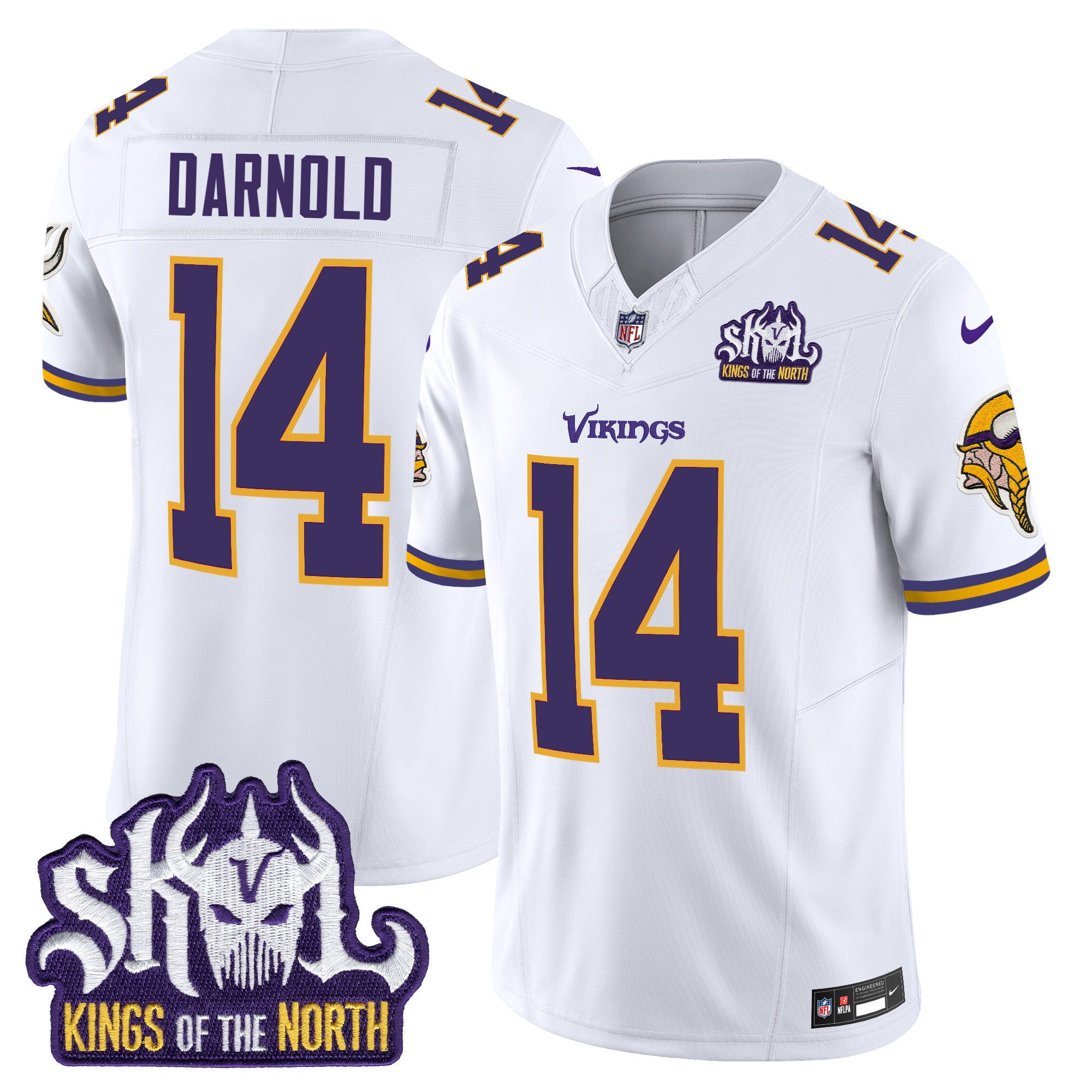 Men's Minnesota Vikings King Of The North Patch Throwback Vapor Limited Jersey - All Stitched