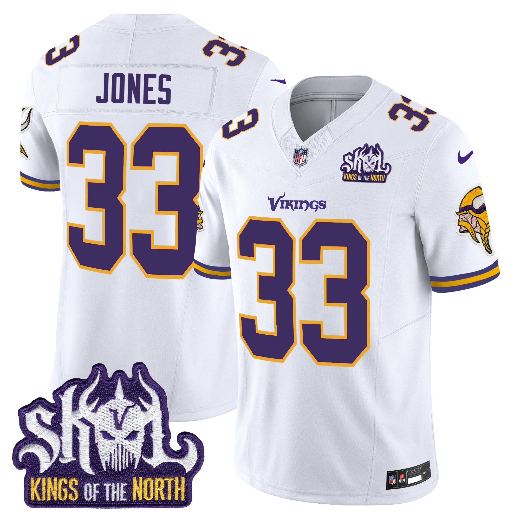 Men's Minnesota Vikings King Of The North Patch Throwback Vapor Limited Jersey - All Stitched