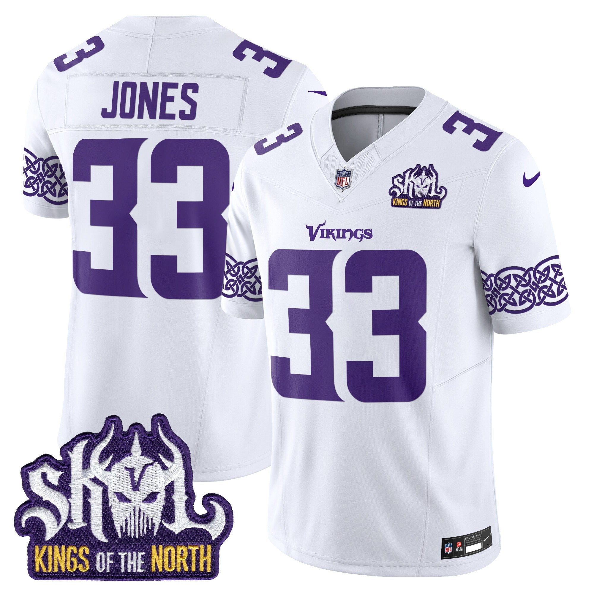 Men's Minnesota Vikings King Of The North Patch Vapor Limited Jersey V2 - All Stitched