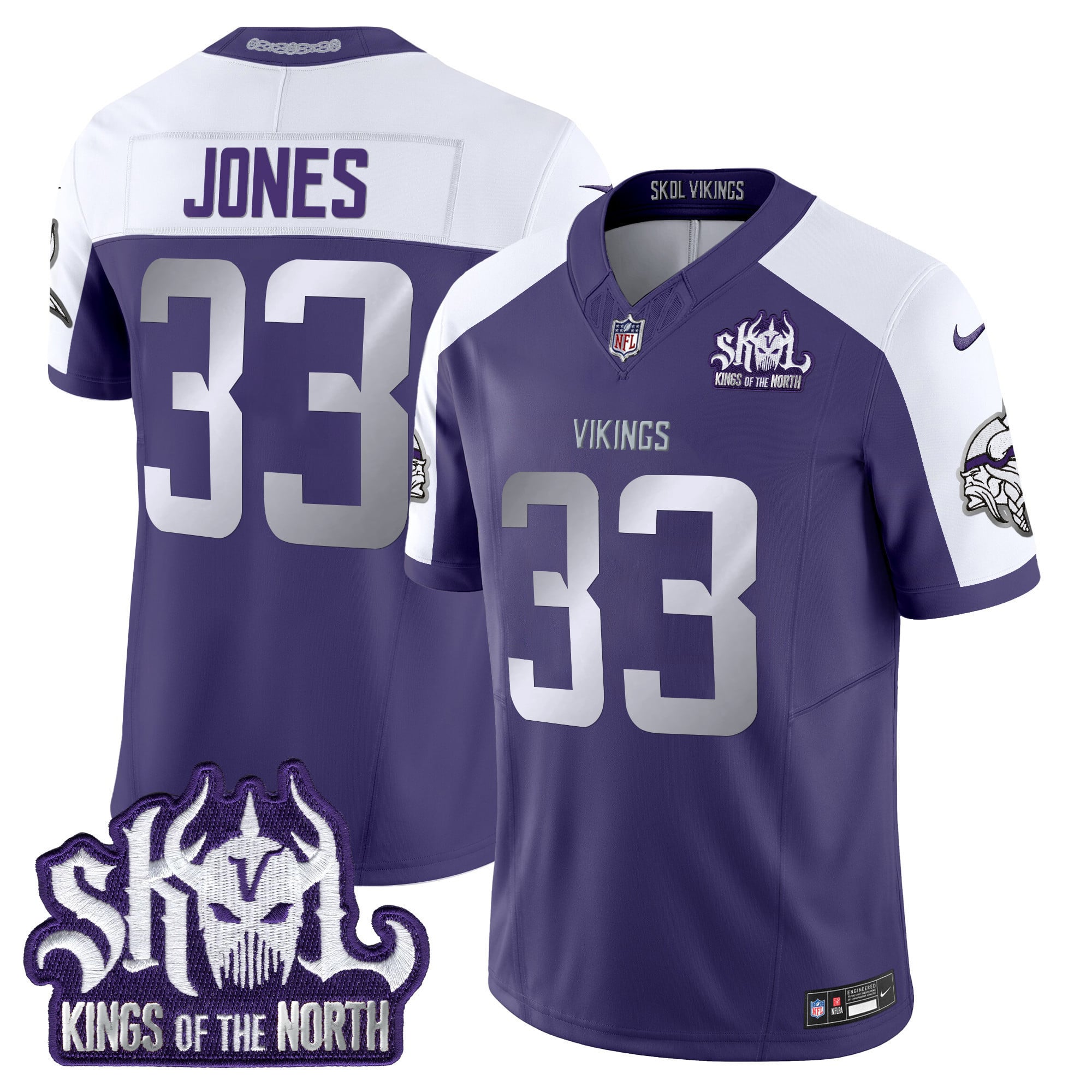 Men's Minnesota Vikings 2024 Winter Warrior Skol Patch Vapor Limited Jersey - All Stitched