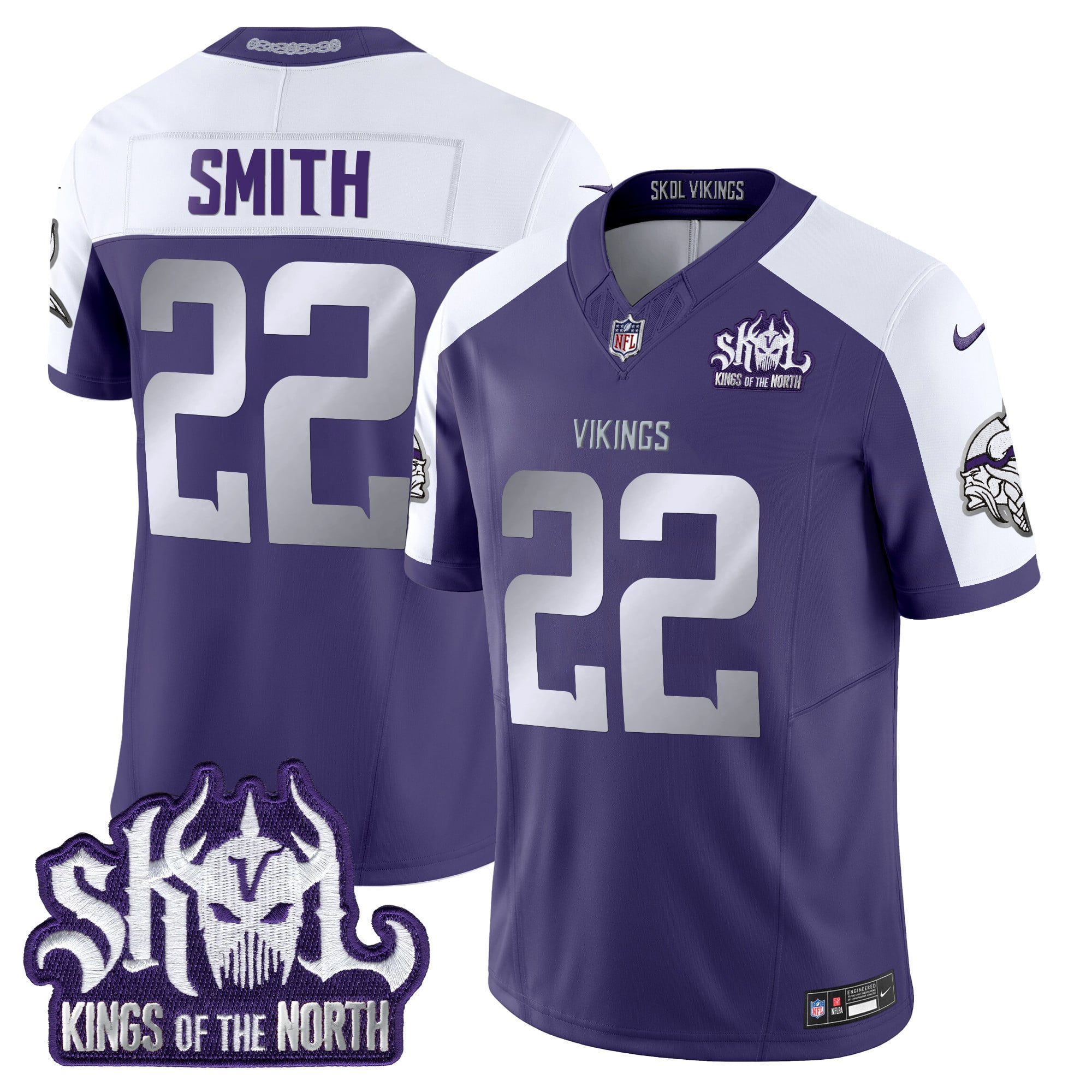 Men's Minnesota Vikings 2024 Winter Warrior Skol Patch Vapor Limited Jersey - All Stitched