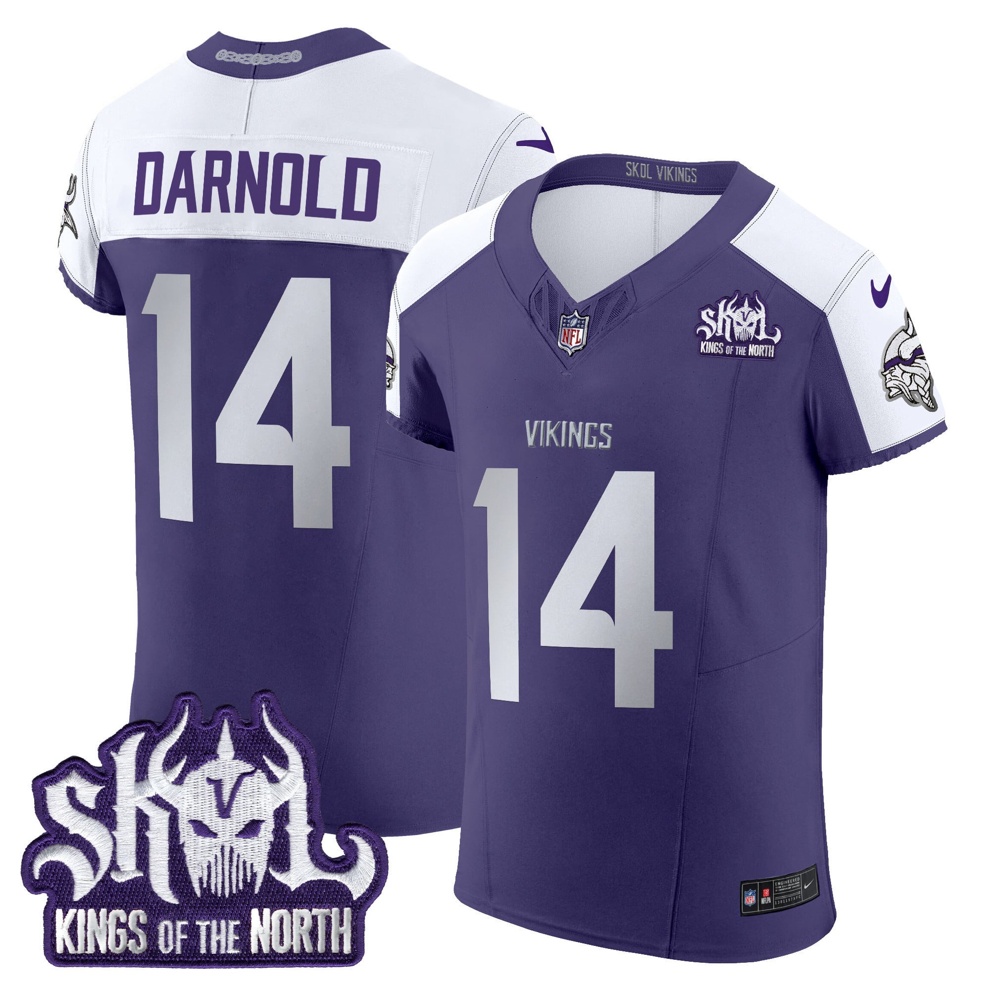 Men's Minnesota Vikings 2024 Winter Warrior Skol Patch Vapor Elite Jersey - All Stitched