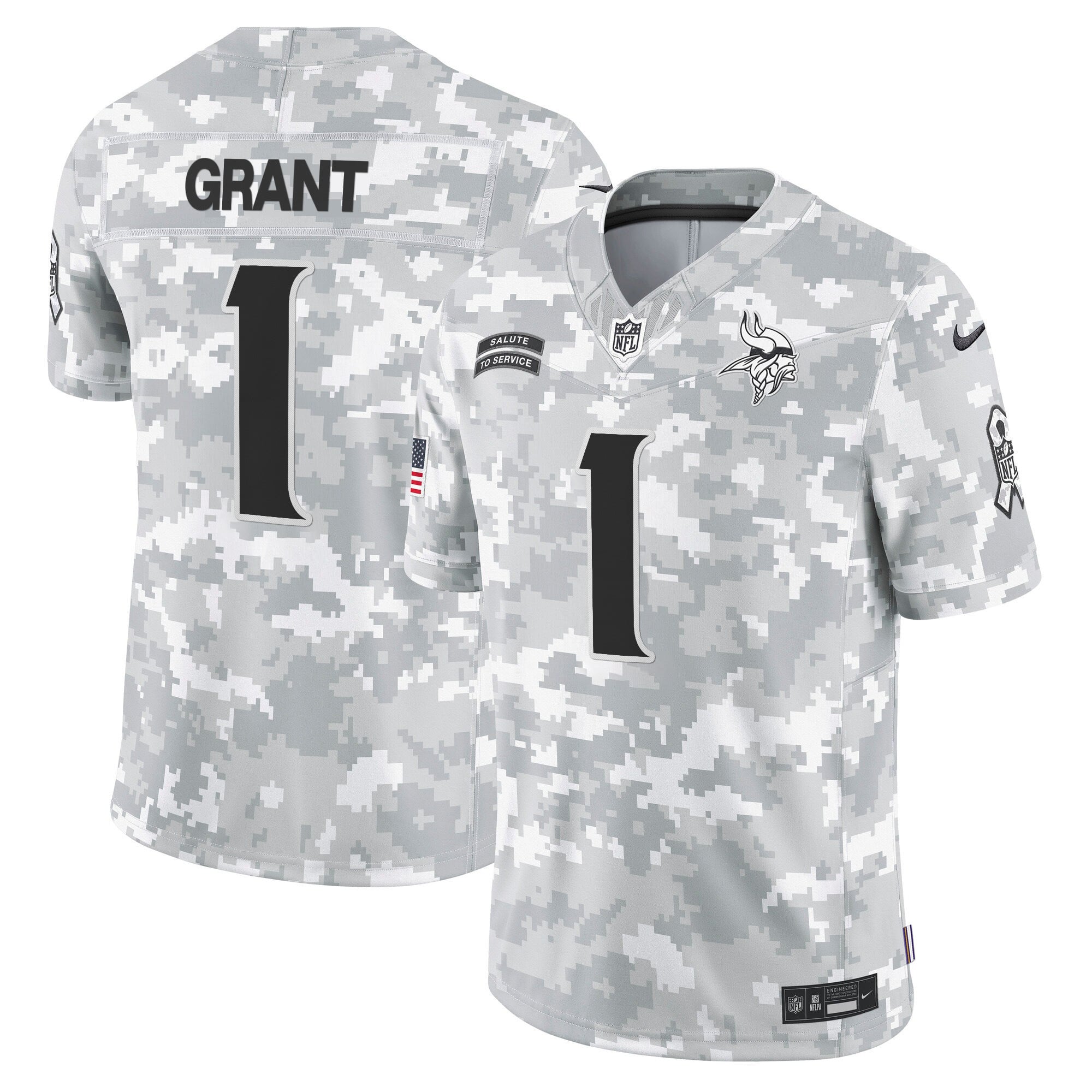Minnesota Vikings 2024 Salute to Service Vapor Limited Jersey - Arctic Camo - All Stitched