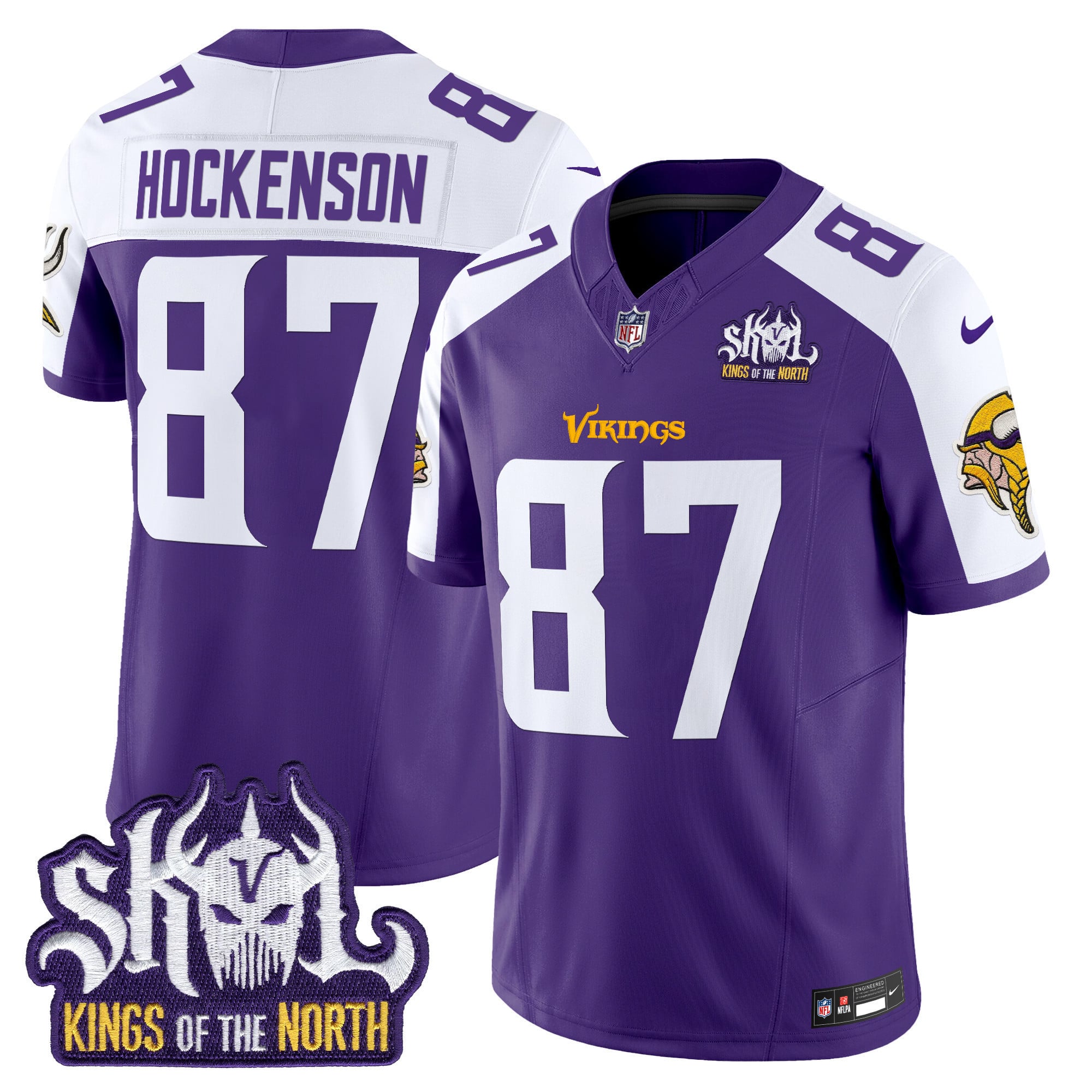 Men's Minnesota Vikings King Of The North Patch Vapor Limited Jersey - All Stitched