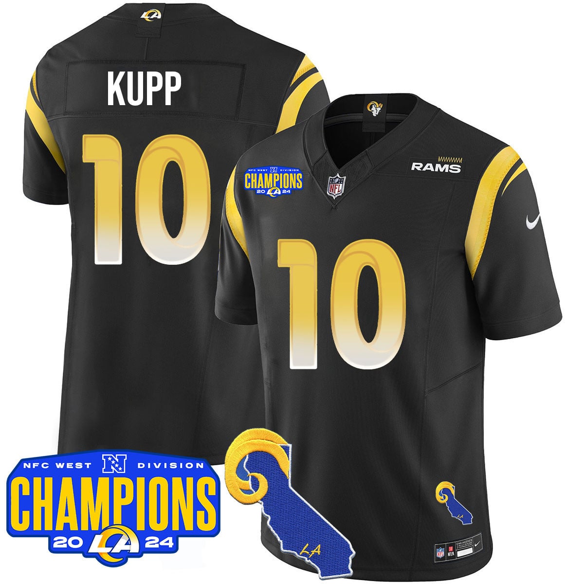Men's Los Angeles Rams 2024 NFC West Division Champions Jersey - All Stitched