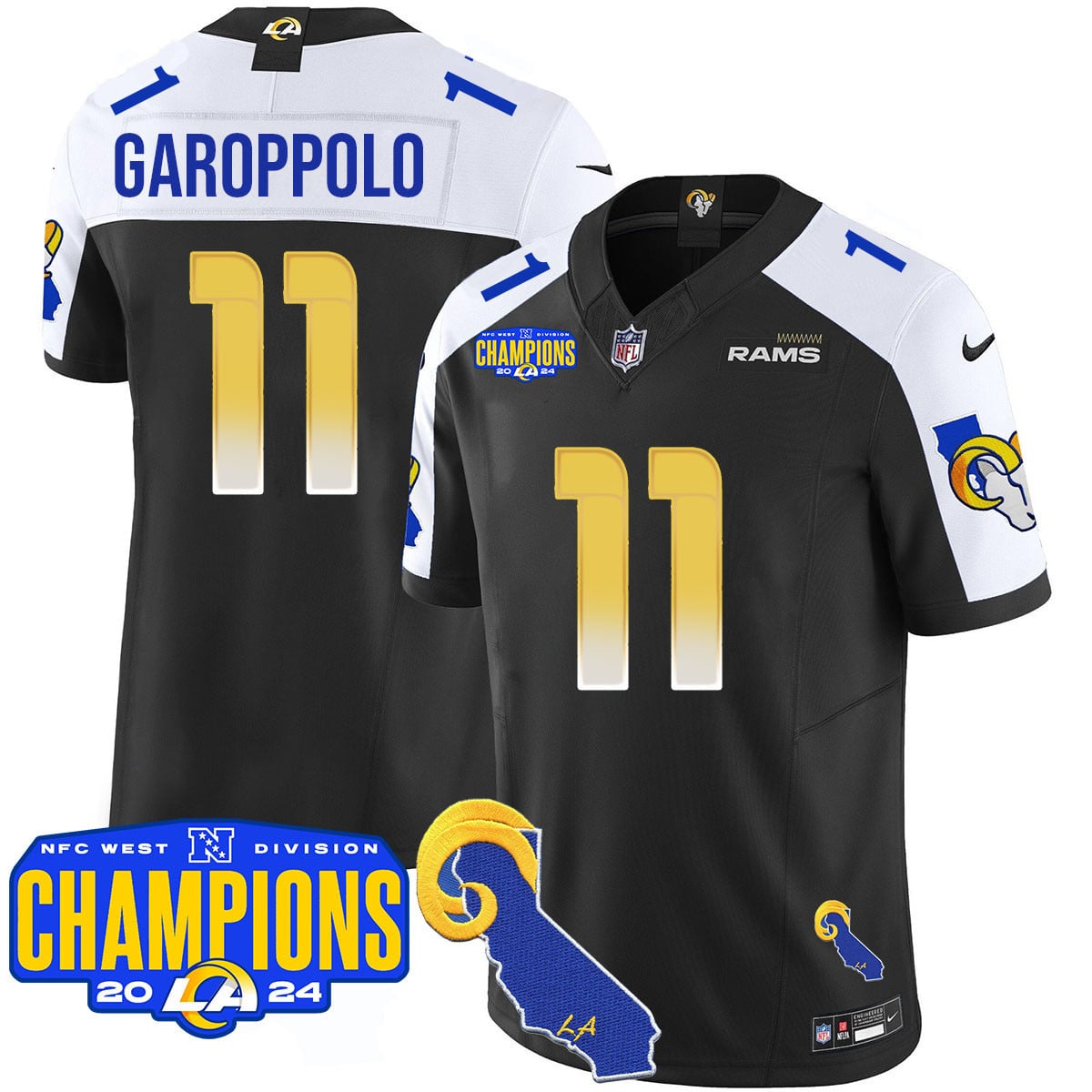 Men's Los Angeles Rams 2024 NFC West Division Champions Jersey - All Stitched