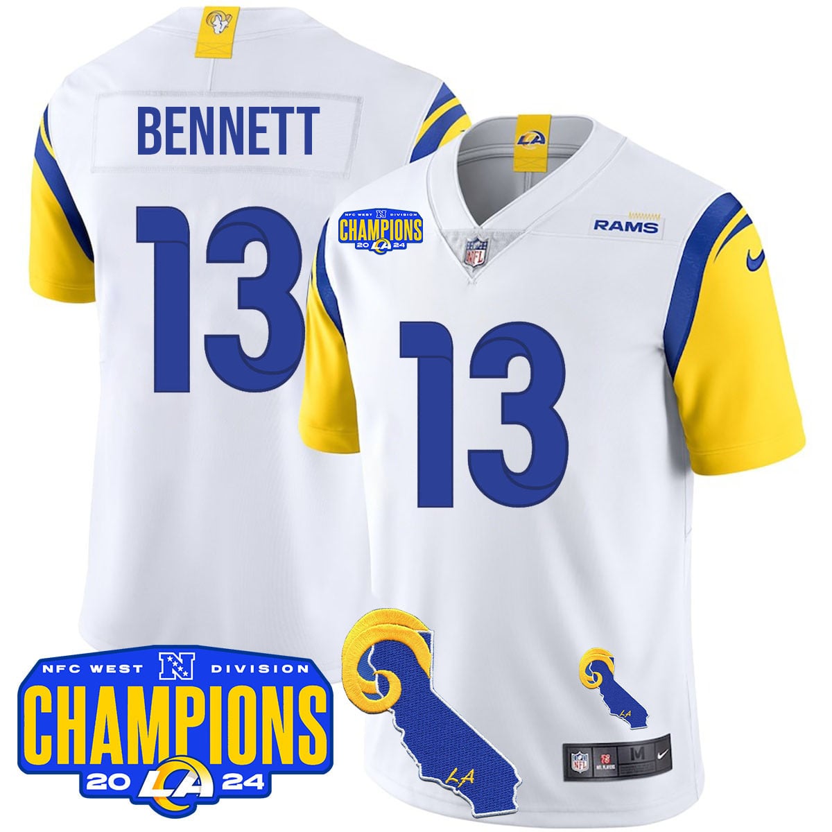 Men's Los Angeles Rams 2024 NFC West Division Champions Jersey - All Stitched