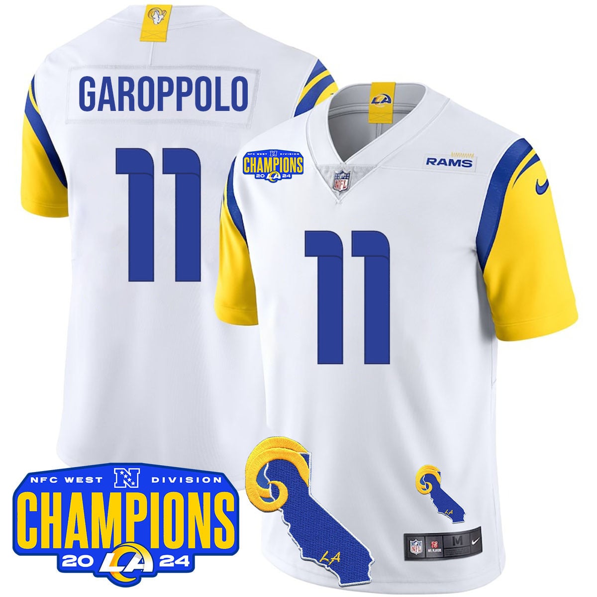 Men's Los Angeles Rams 2024 NFC West Division Champions Jersey - All Stitched