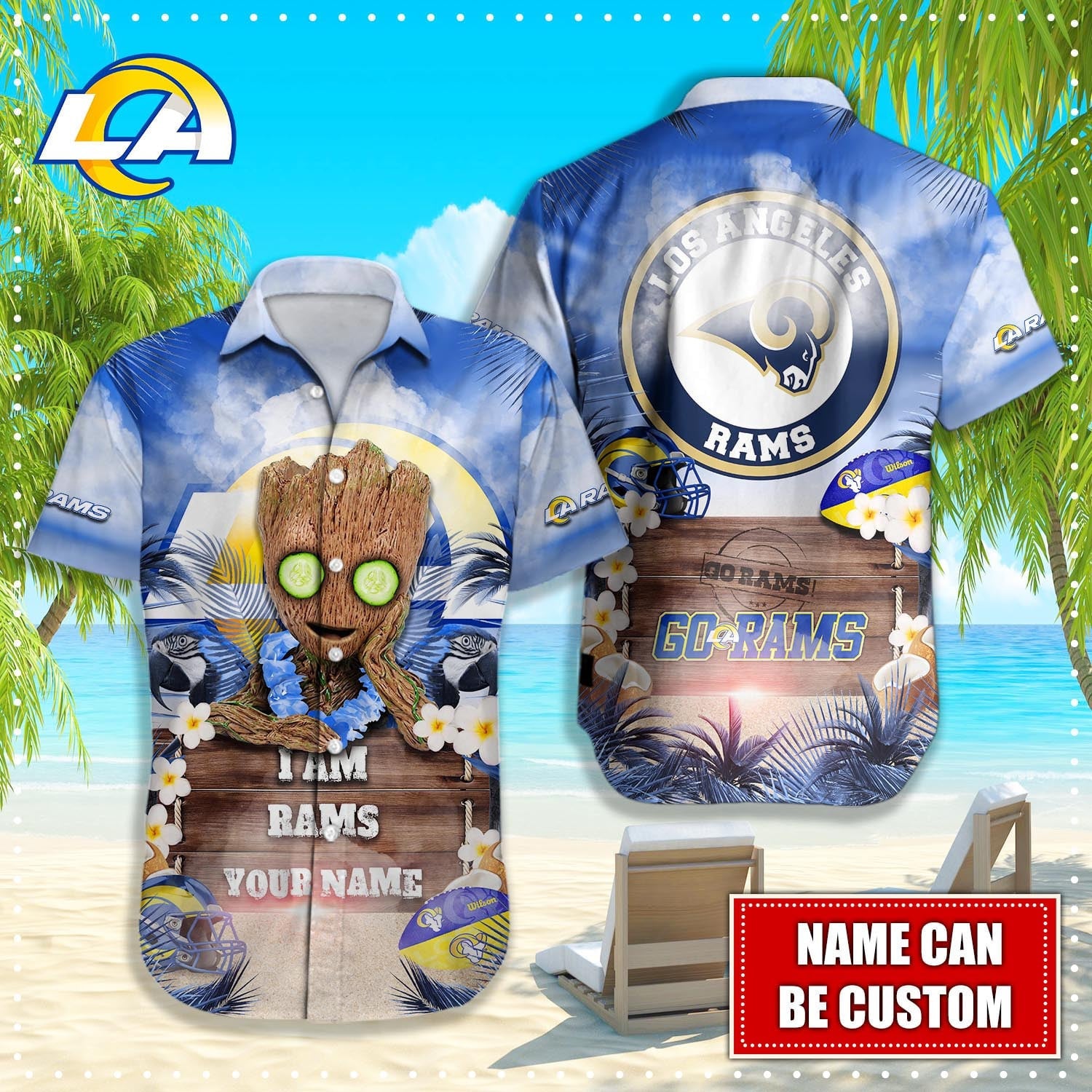 Los Angeles Rams NFL-Hawaiian shirt custom Q-48112