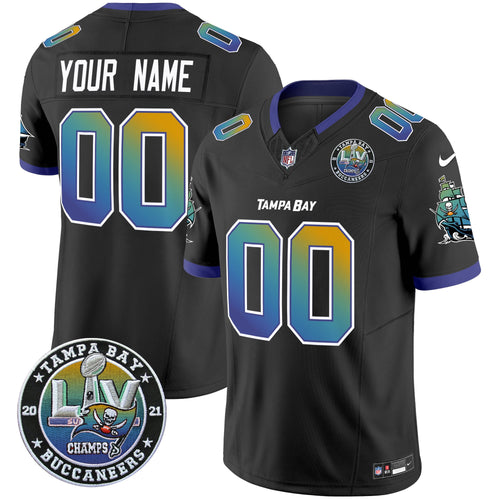 Custom Gender/Name Buccaneers Tampa City Super Bowl LIV Patch Vapor Limited Jersey - All Stitched