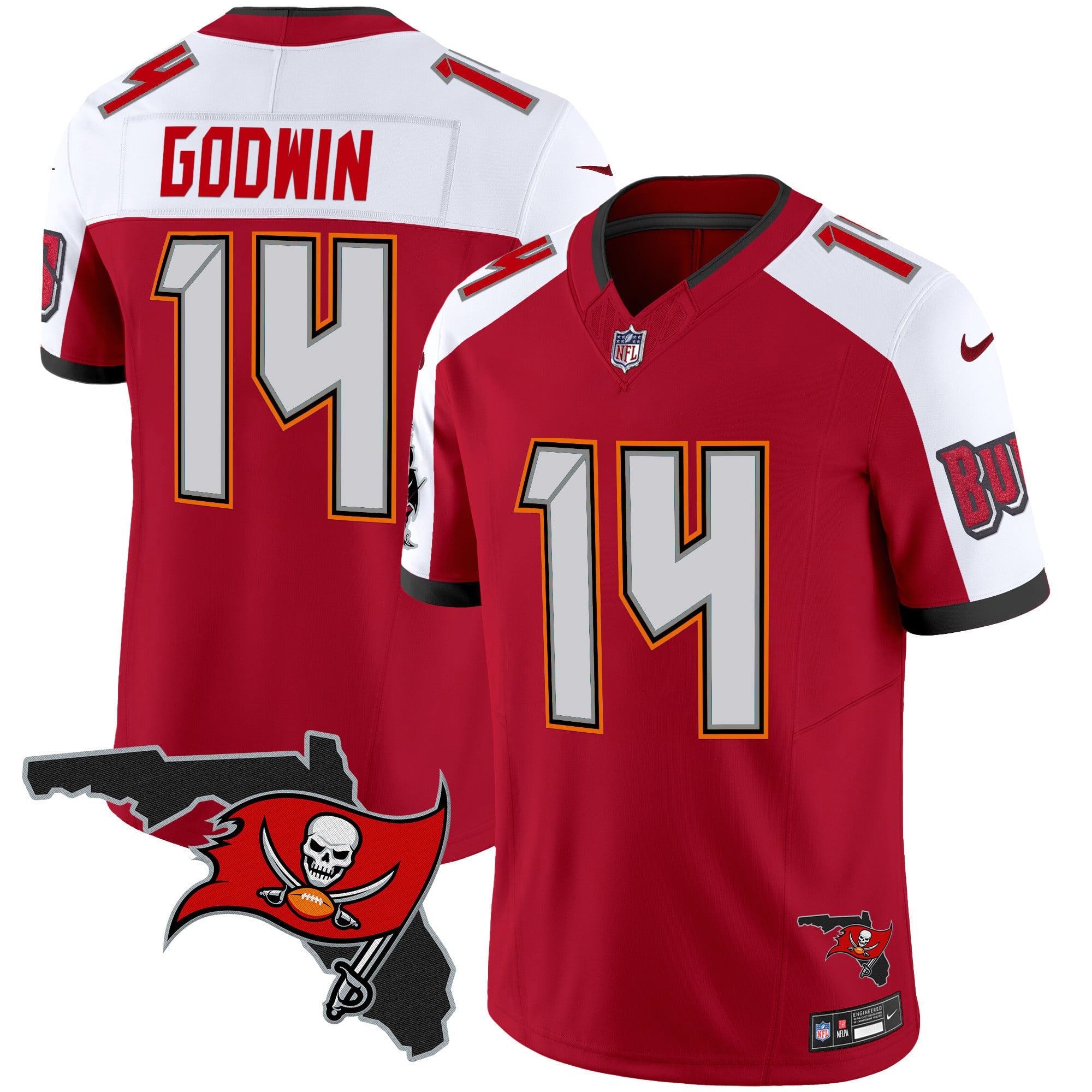 Men's Buccaneers Florida Patch Vapor Limited Jersey V2 - All Stitched