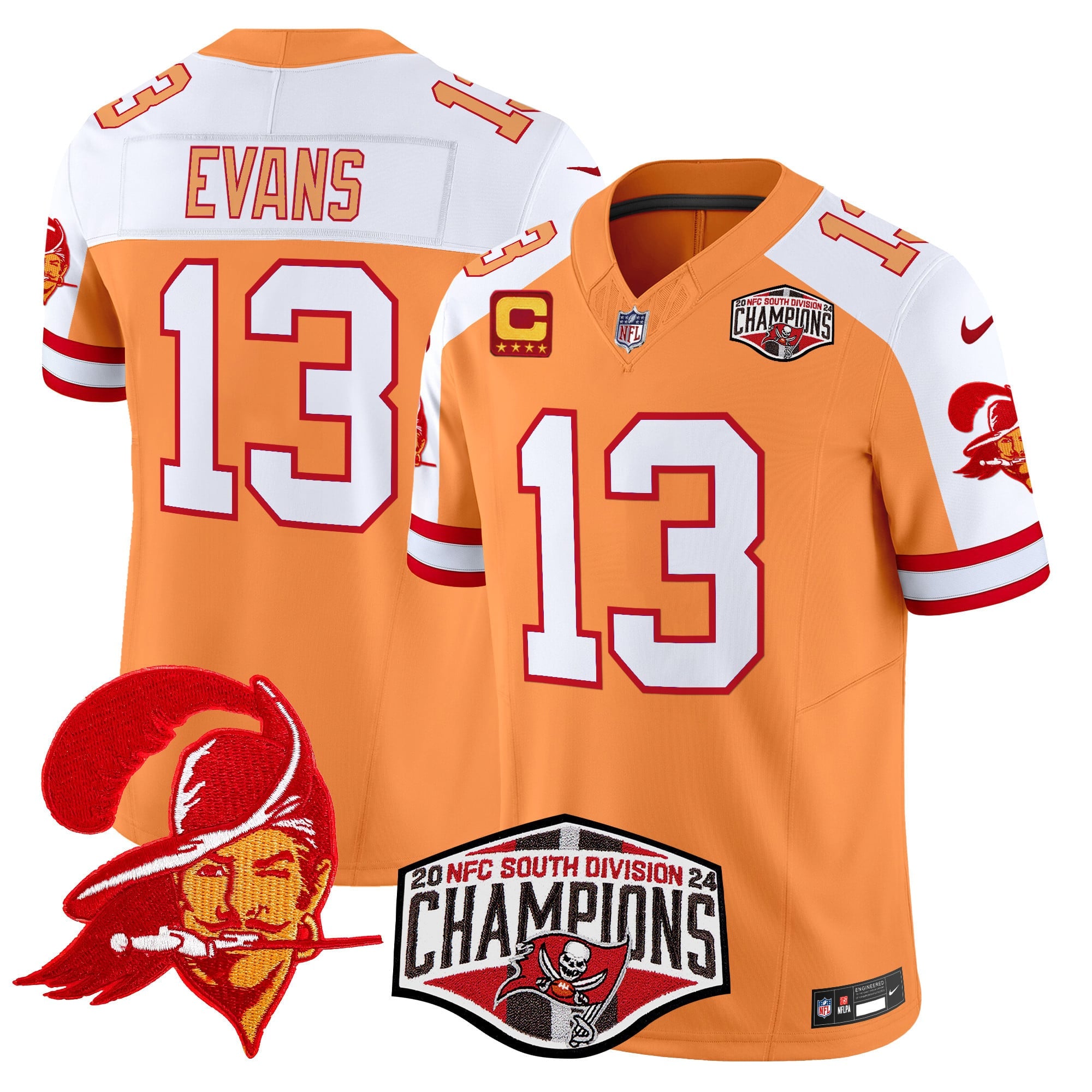 Men's Tampa Bay Buccaneers Throwback 2024 NFC South Division Champions Patch Vapor Limited Jersey - All Stitched