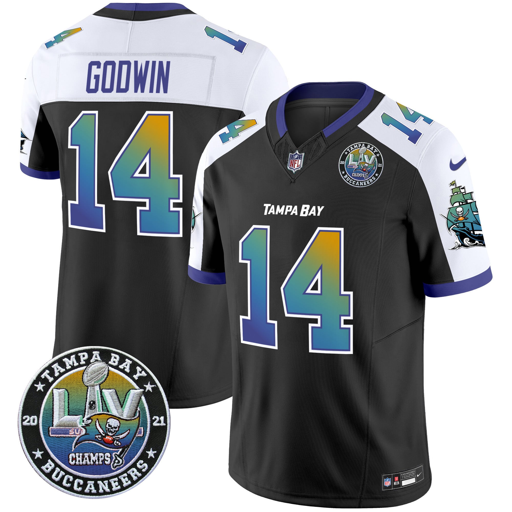 Men's Buccaneers Tampa City Super Bowl LIV Patch Vapor Limited Jersey - All Stitched