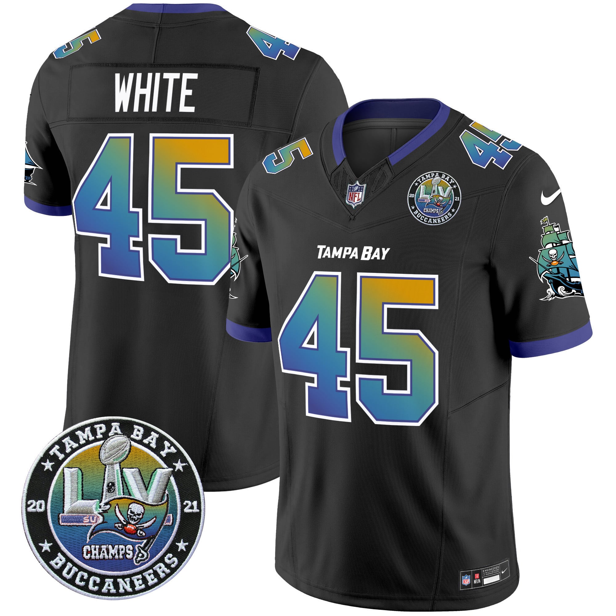 Men's Buccaneers Tampa City Super Bowl LIV Patch Vapor Limited Jersey - All Stitched