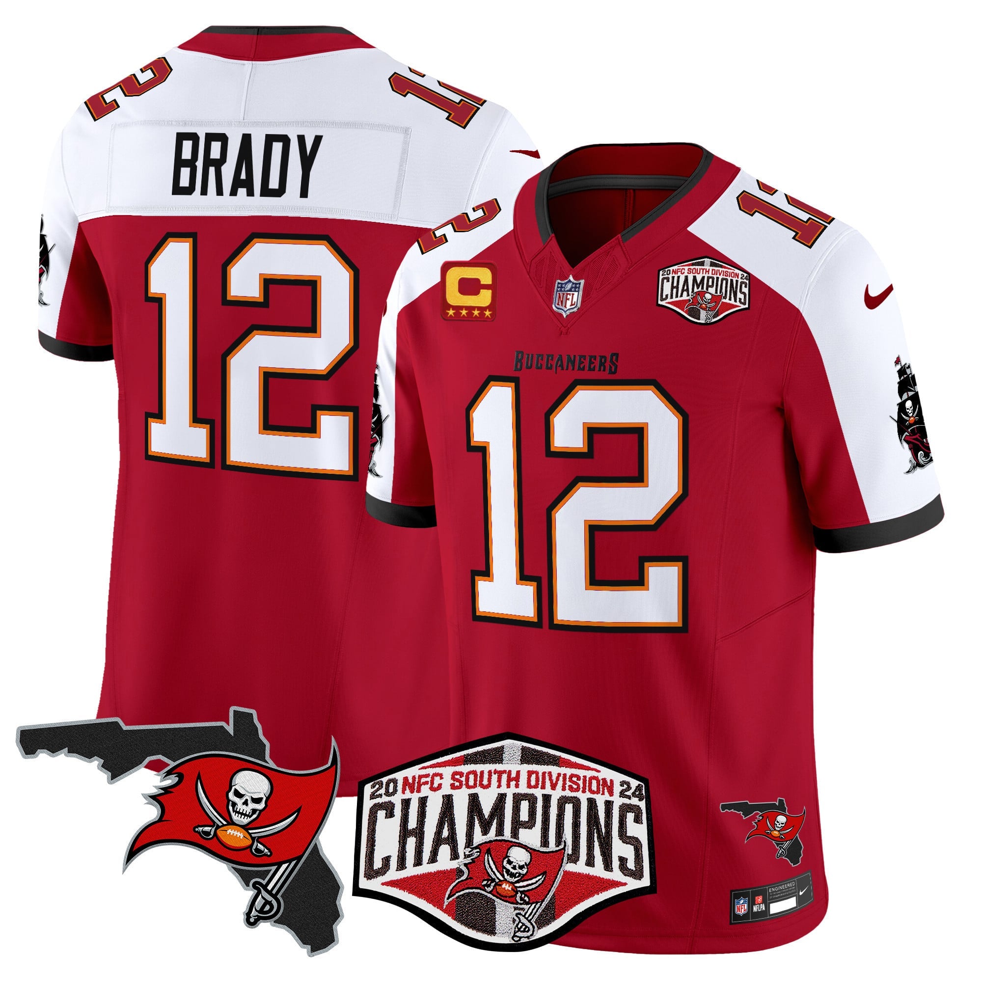 Men's Buccaneers 2024 NFC South Division Champions Patch Vapor Limited Jersey - All Stitched