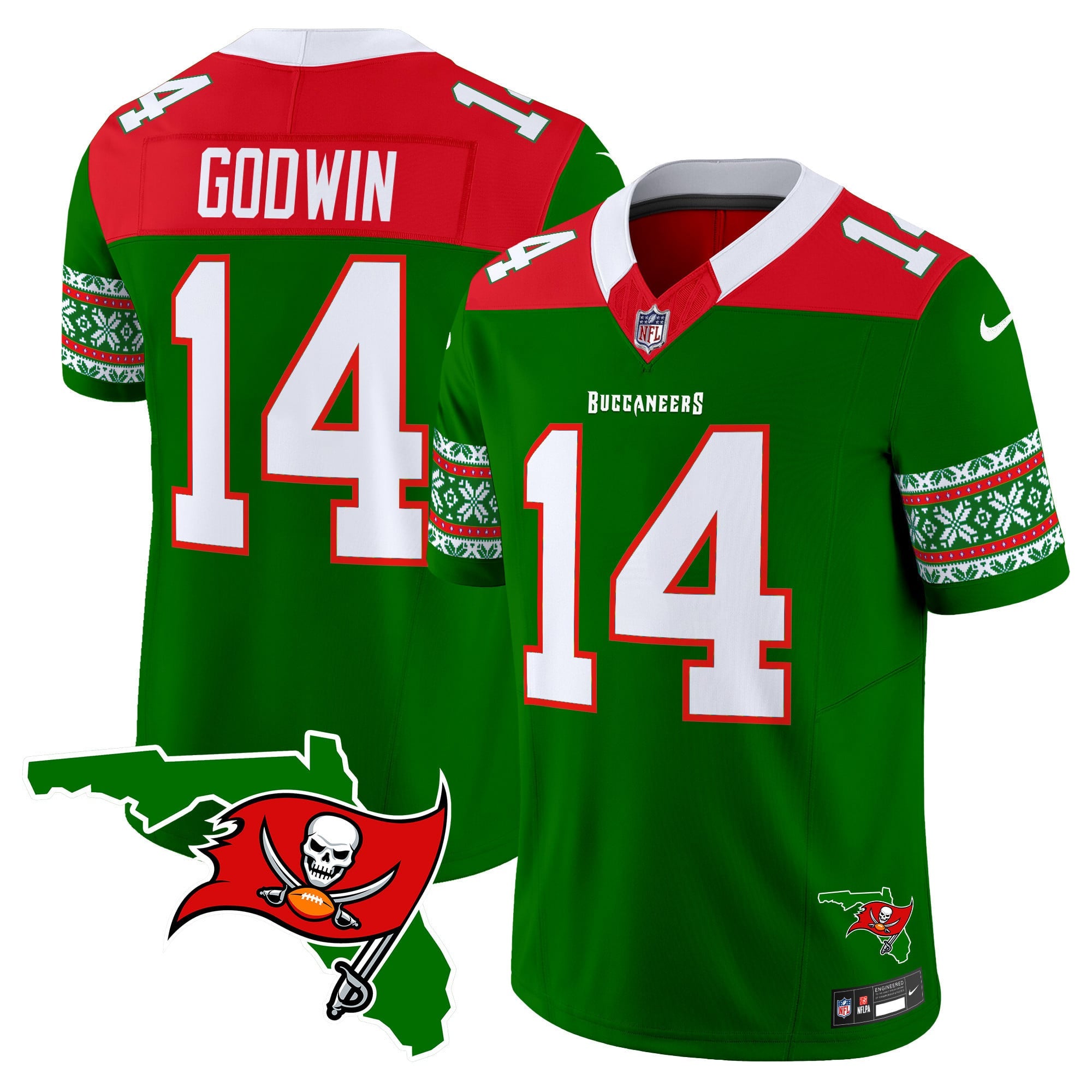 Men's Buccaneers 2024 Christmas Vapor Limited Jersey - All Stitched