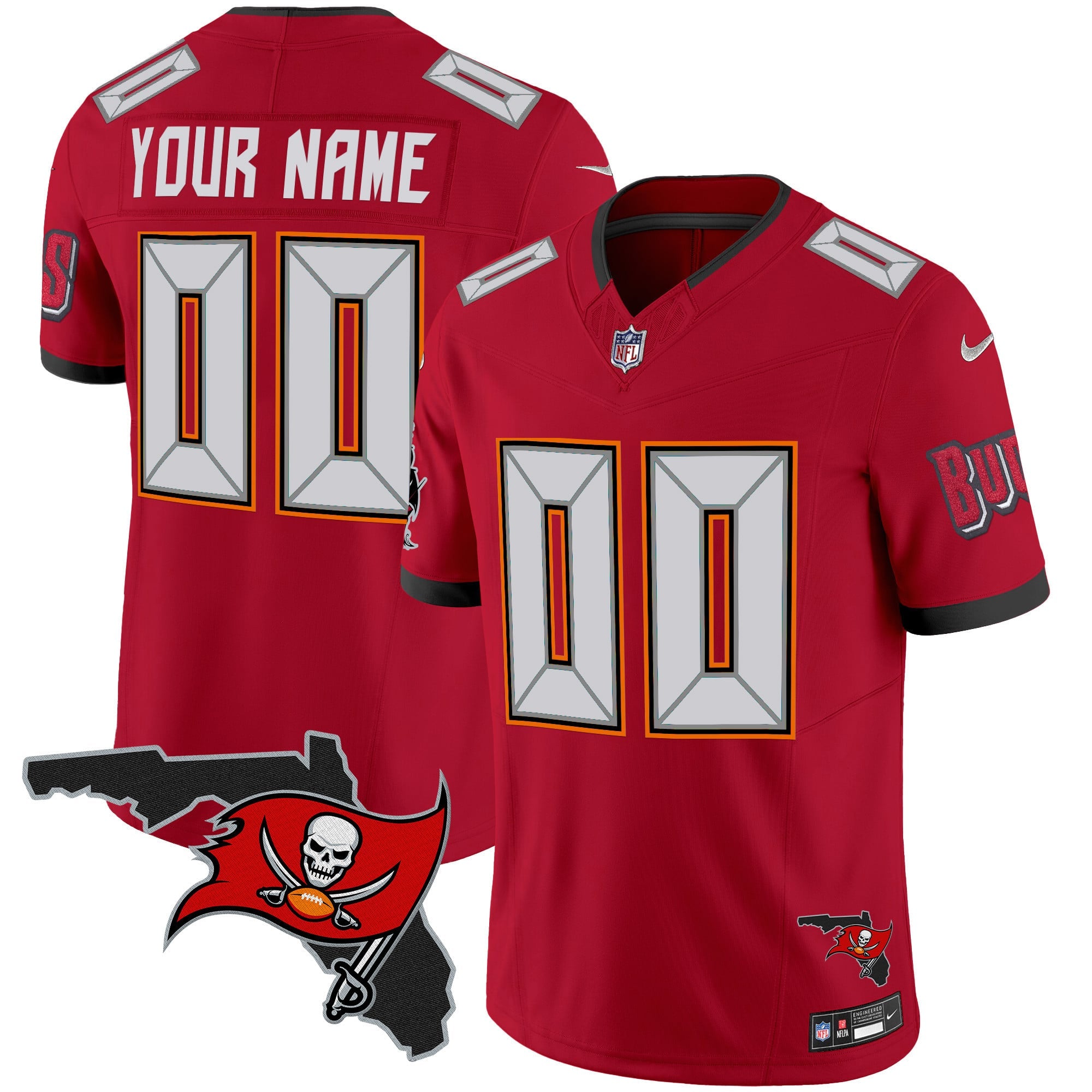 Buccaneers Florida Patch Vapor Limited Custom Jersey V2 - All Stitched