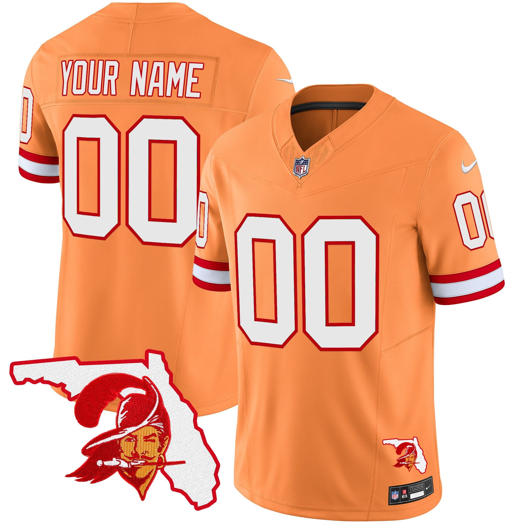 Buccaneers Florida Patch Vapor Limited Custom Jersey V2 - All Stitched