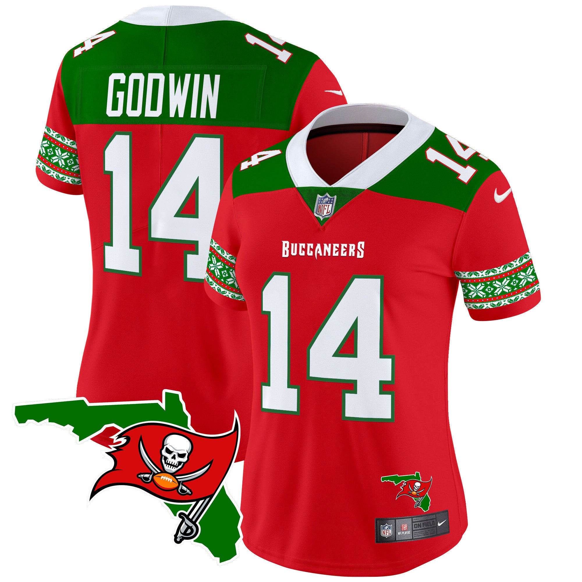 Women's Buccaneers 2024 Christmas Vapor Limited Jersey - All Stitched