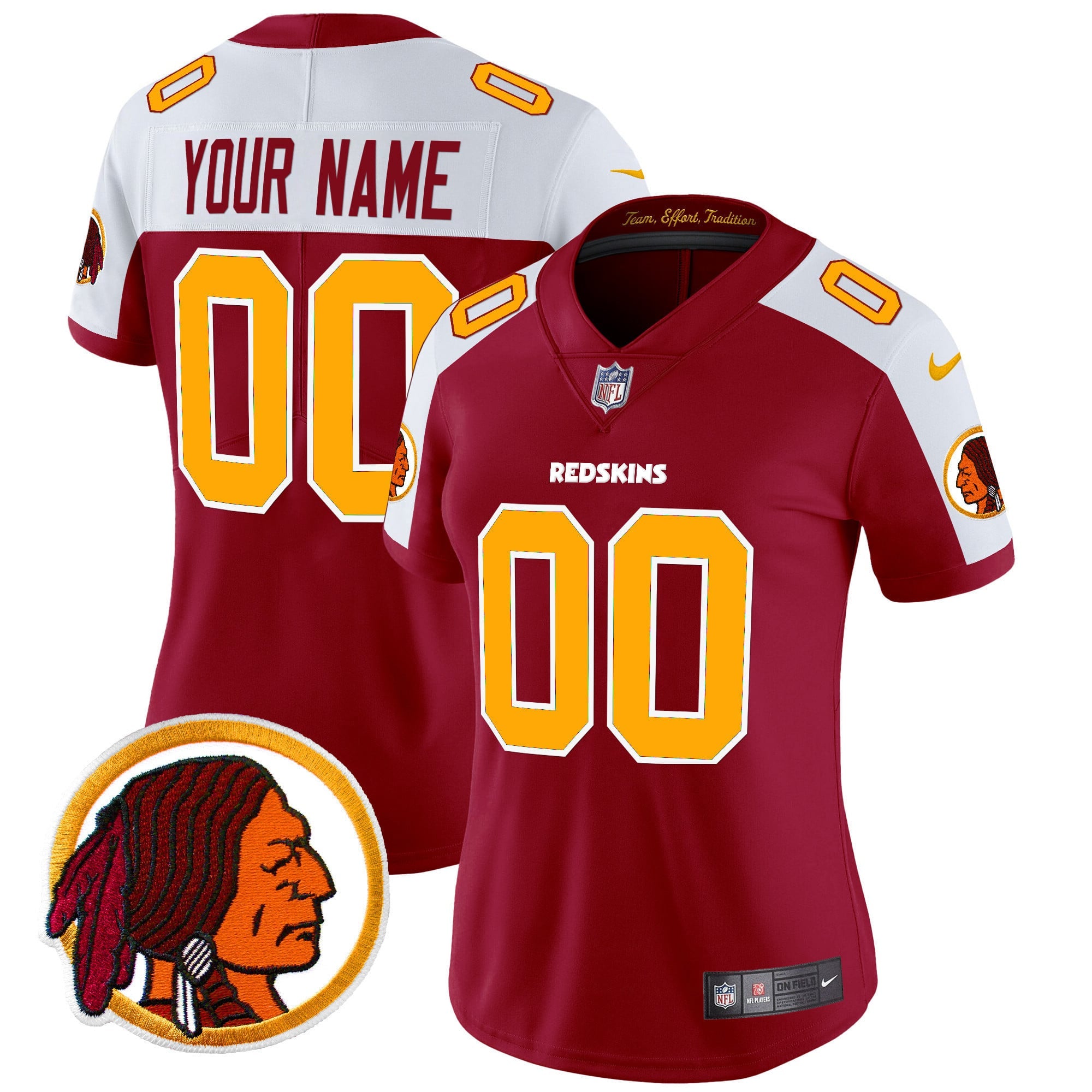 Washington Redskins Throwback Vapor Limited Custom Jersey V2 - All Stitched