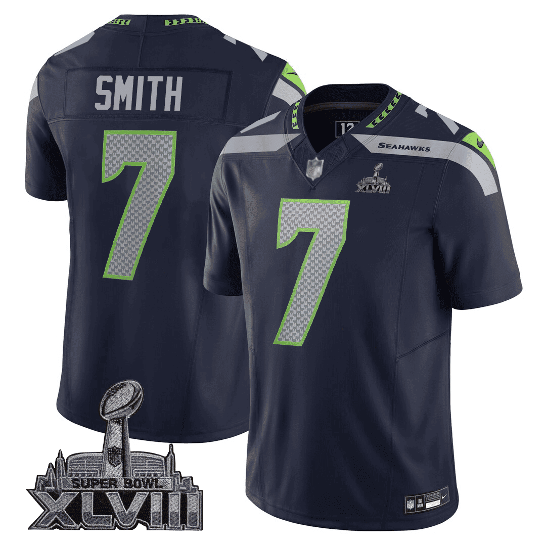 Men's Seattle Seahawks Jersey - SB XLVIII & Washington Home Patch