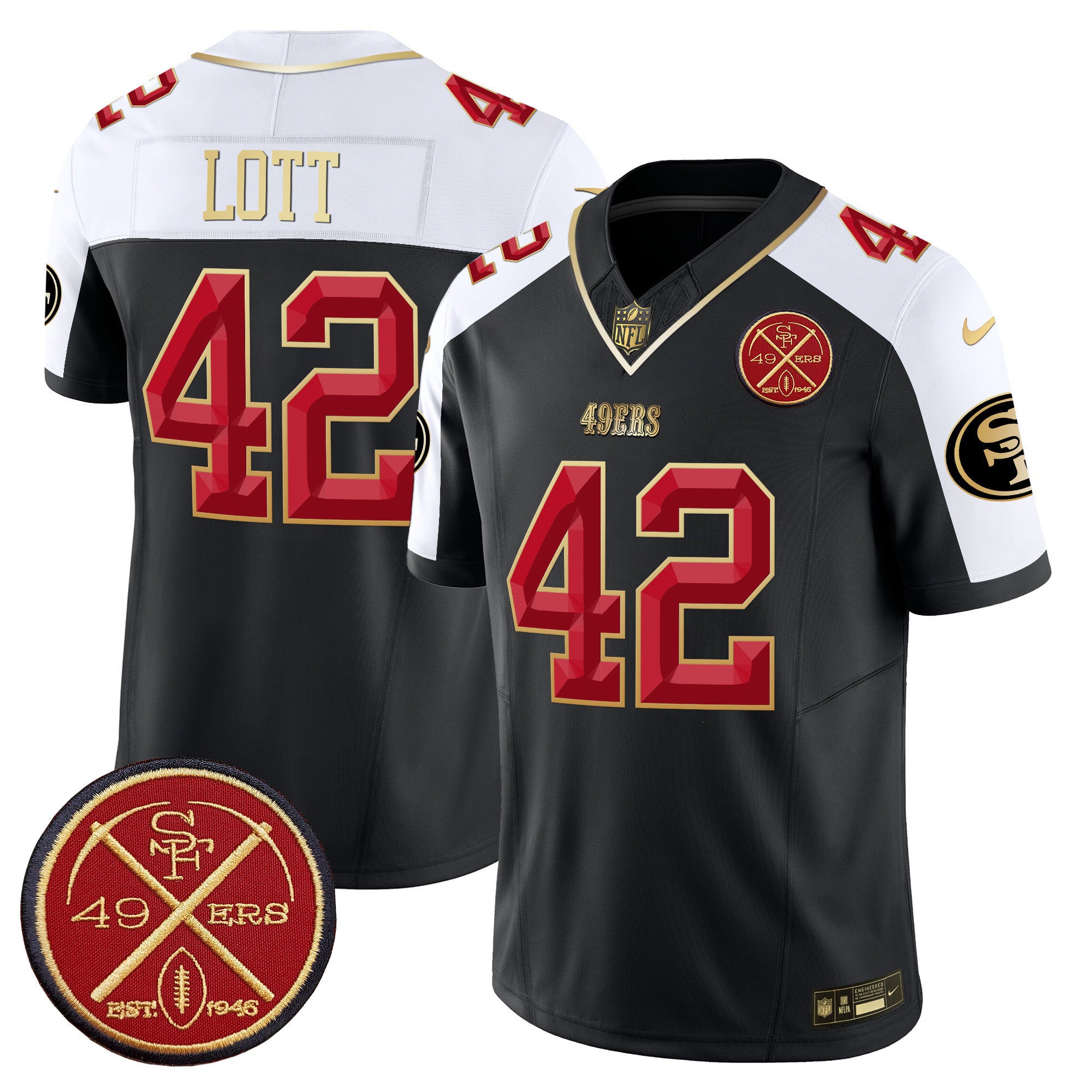 Men's 49ers Est.1946 Patch Vapor Limited Jersey V2 - All Stitched