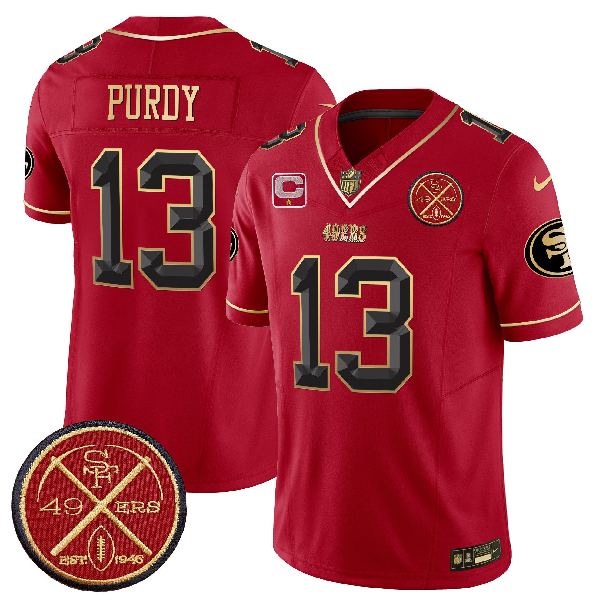 Men's 49ers Est.1946 Patch Vapor Limited Jersey V2 - All Stitched