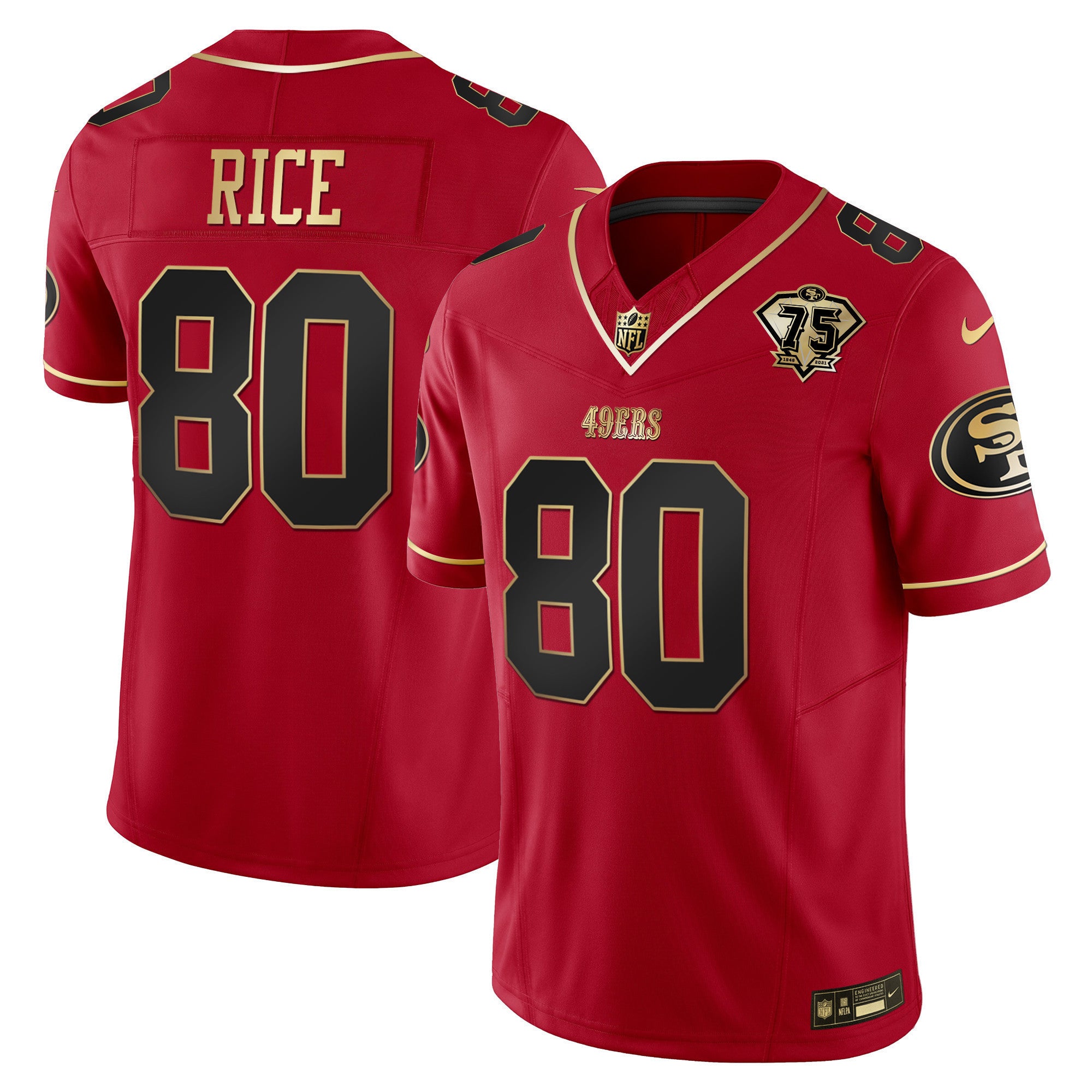 Men's 49ers 2023 Vapor Gold Limited Jersey - All Stitched