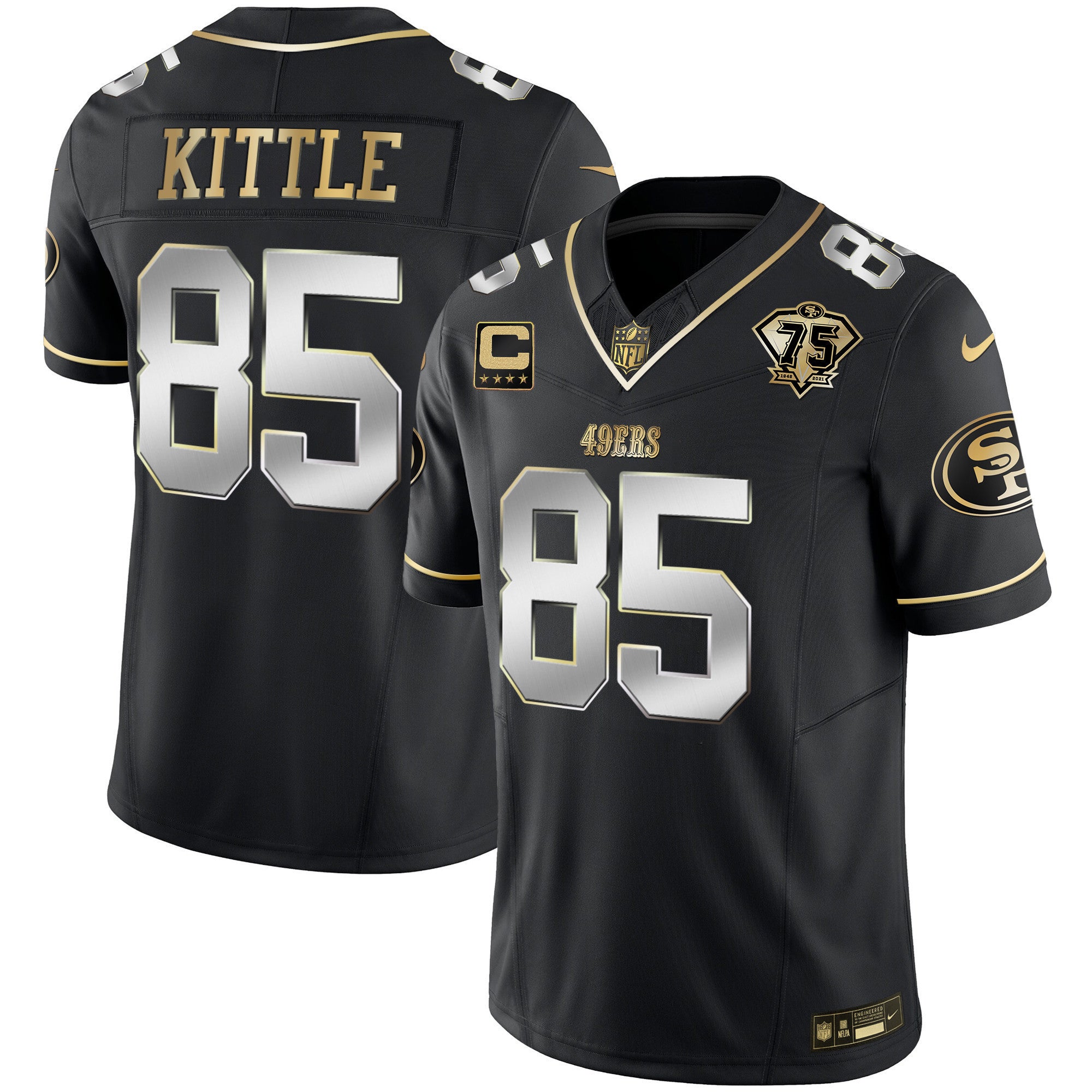 Men's 49ers 2023 Vapor Gold Limited Jersey - All Stitched