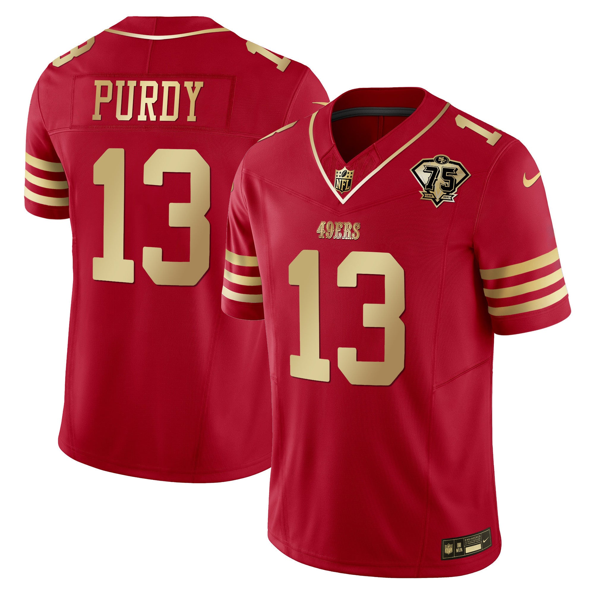 Men's 49ers 2023 Vapor Gold Limited Jersey - All Stitched