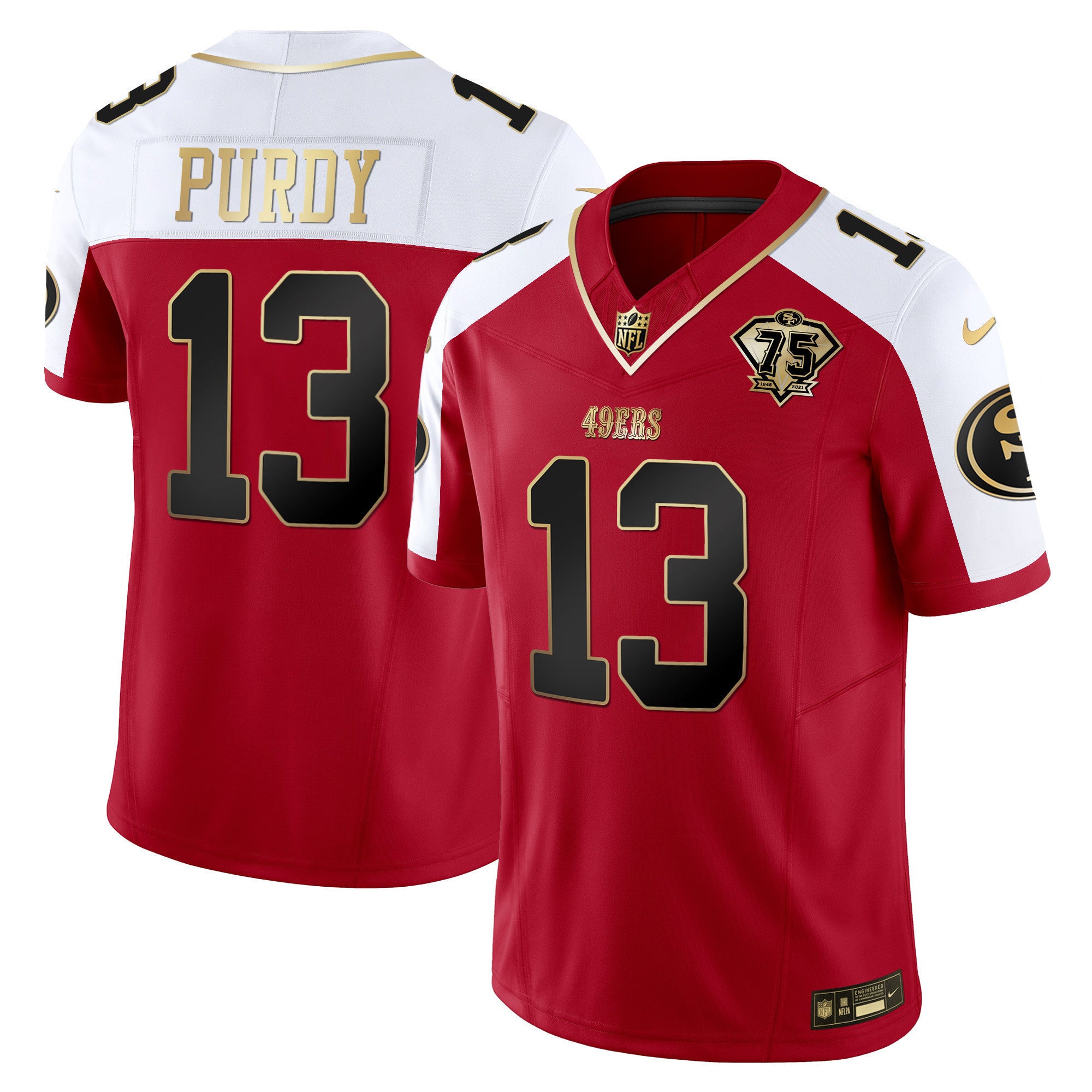 Men's 49ers 2023 Vapor Gold Limited Jersey - All Stitched
