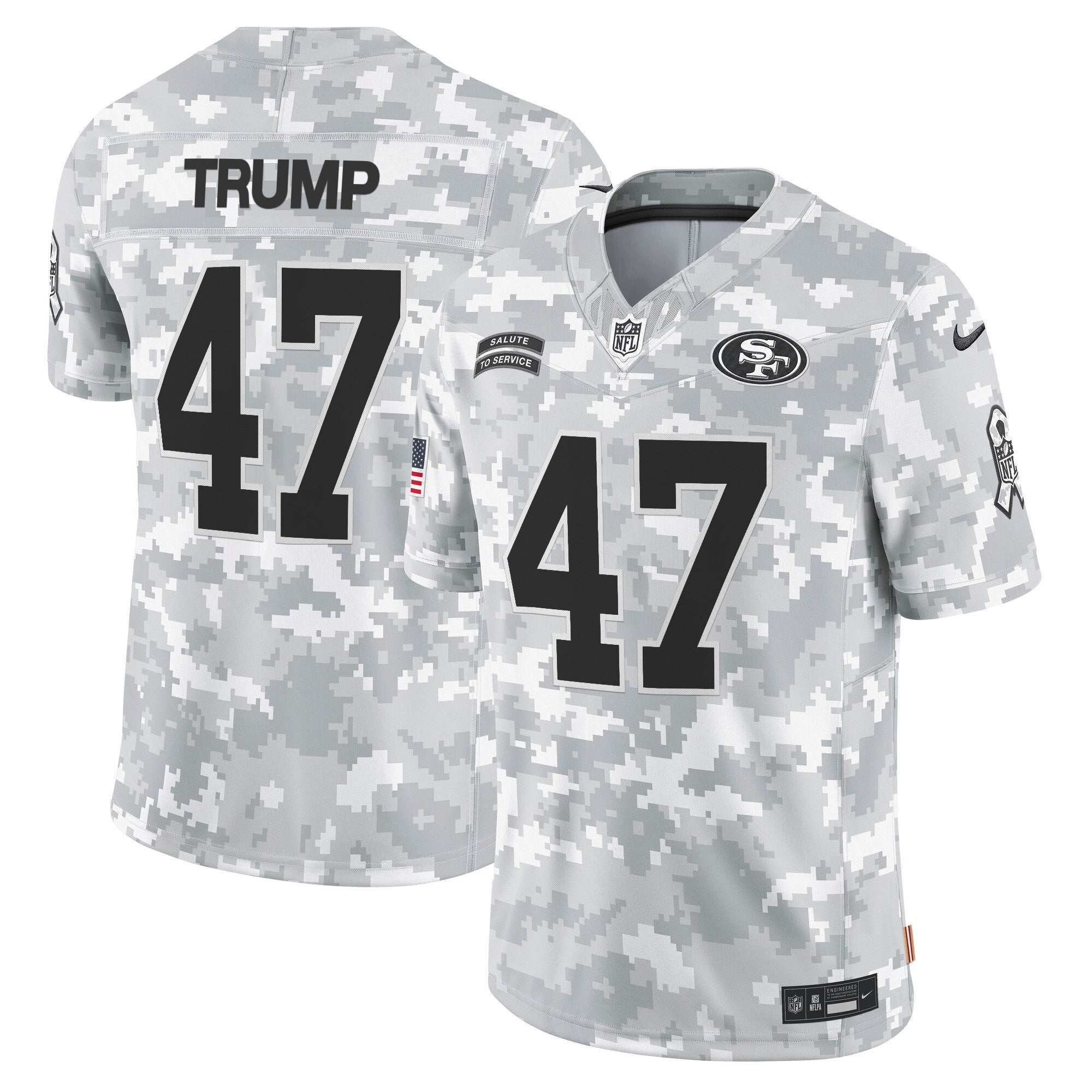 49ers 2024 Salute to Service Vapor Limited Jersey - Arctic Camo - All Stitched