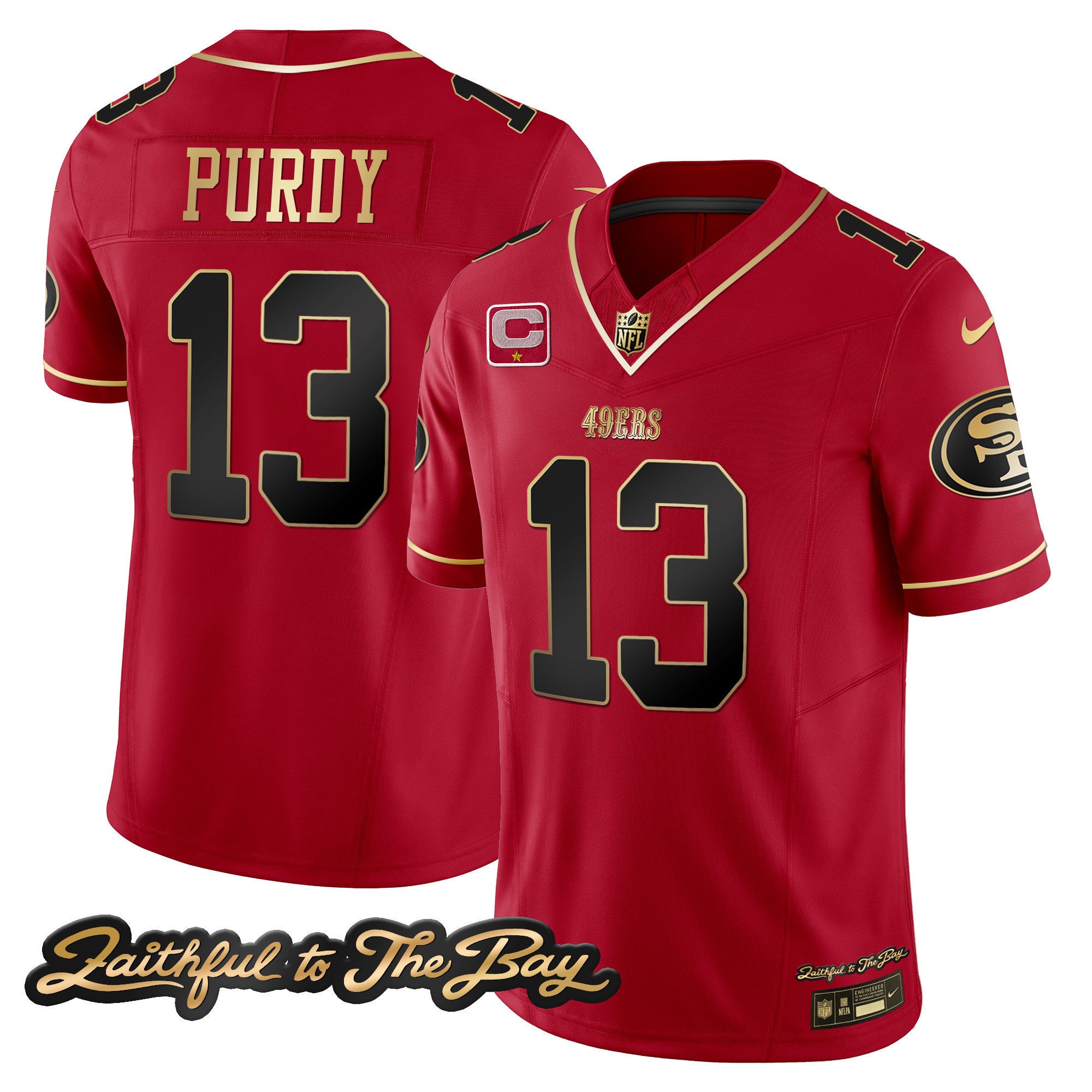 Men's 49ers Faithful To The Bay Patch Vapor Limited Jersey V3 - All Stitched