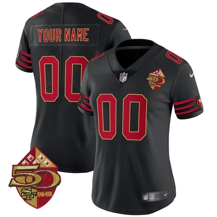 49ers 1996 Throwback/ 75th Patch Vapor Limited Custom Jersey - All Stitched