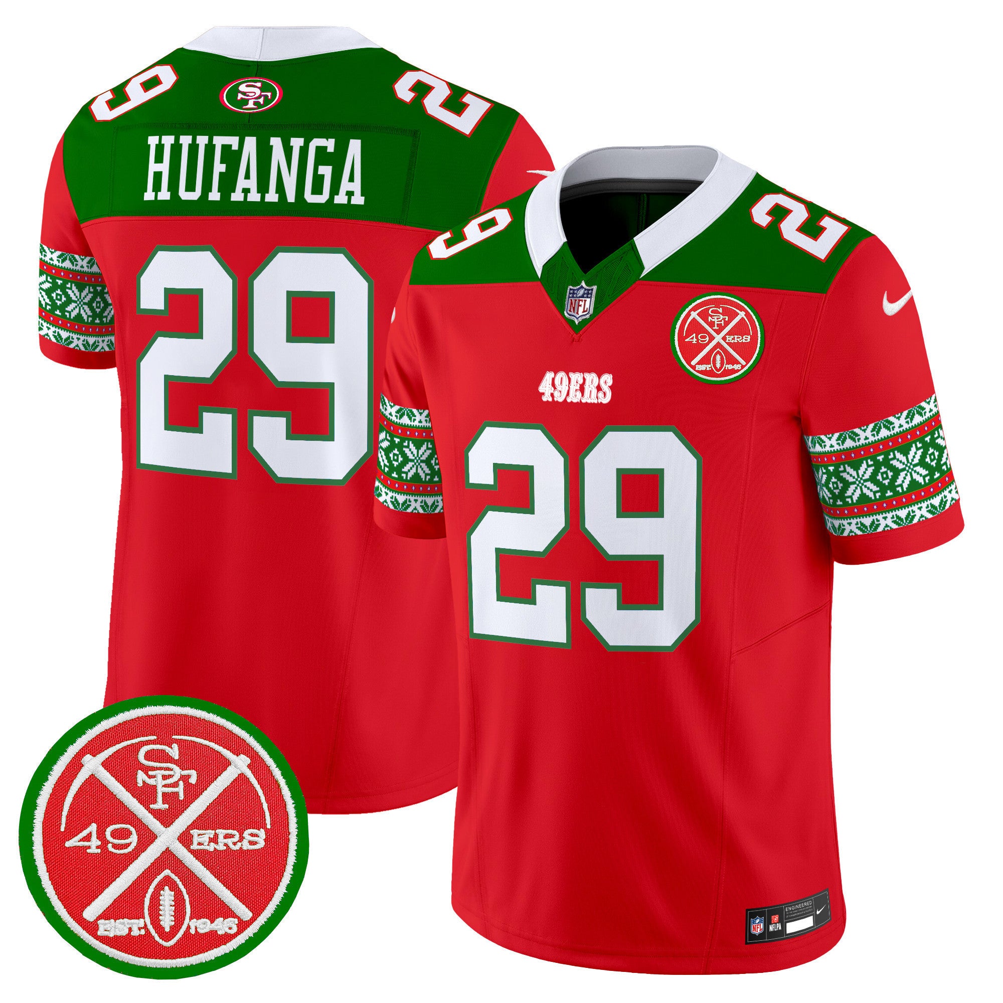Men's 49ers 2024 Christmas Vapor Limited Jersey - All Stitched