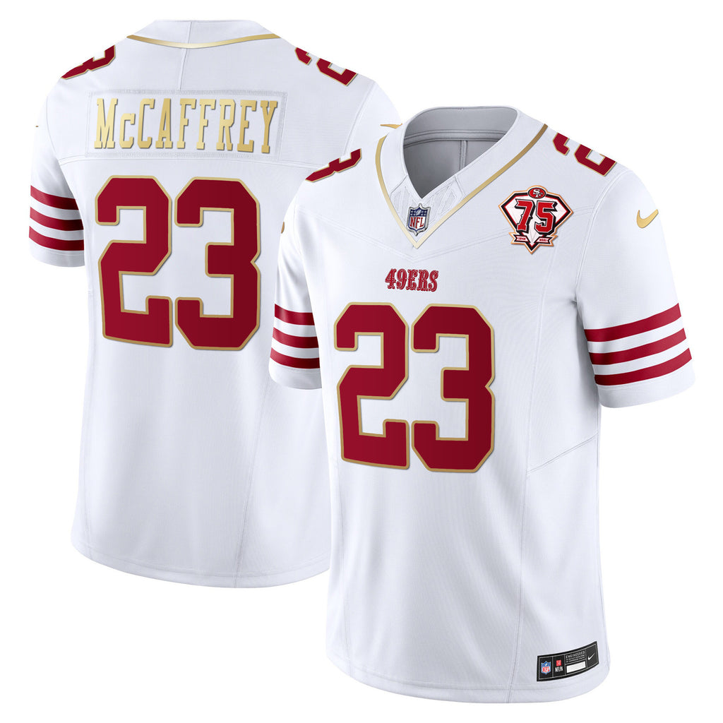 Men's 49ers 2023 Vapor Gold Trim Limited Jersey - All Stitched