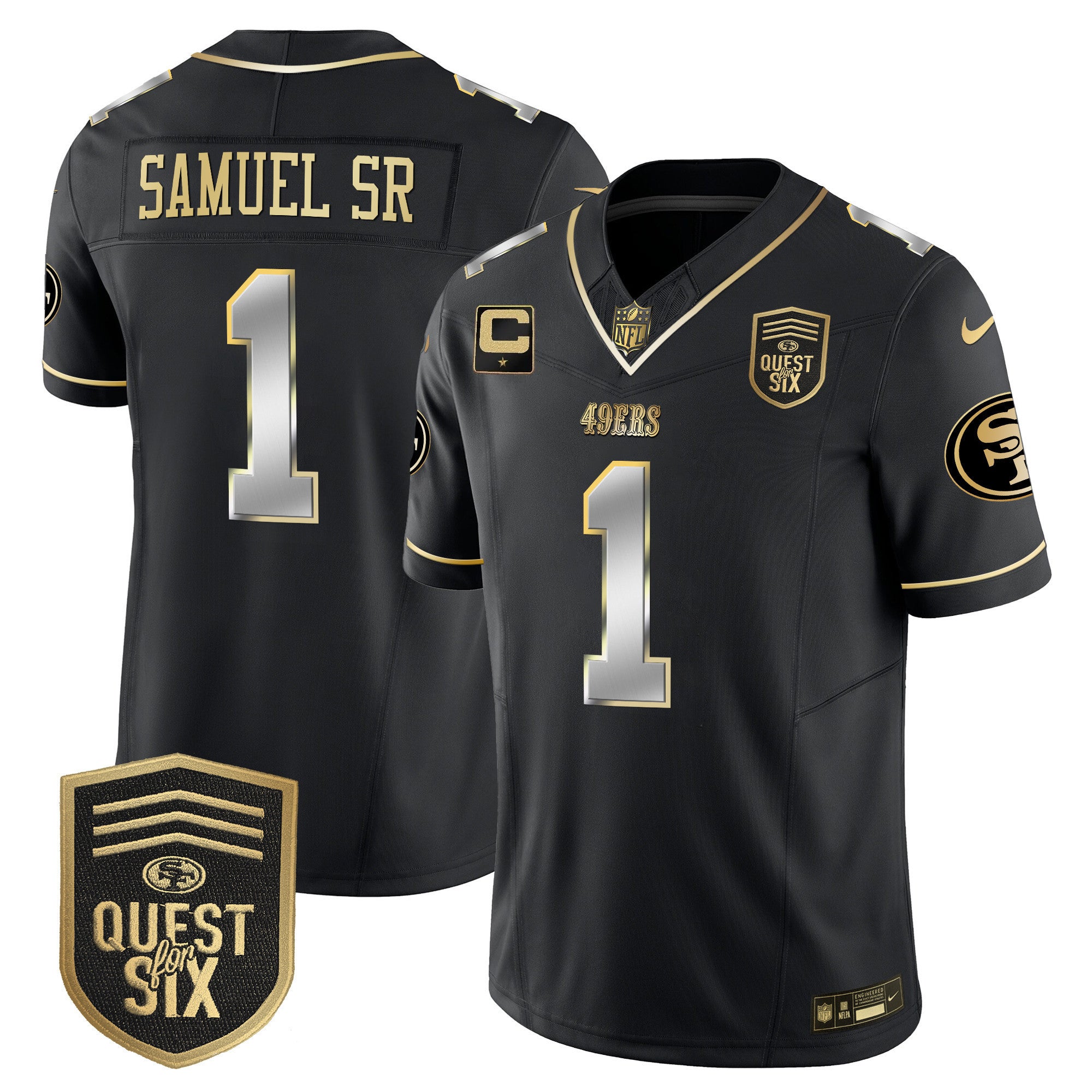 Men's 49ers Quest For Six Patch Vapor Limited Jersey - All Stitched